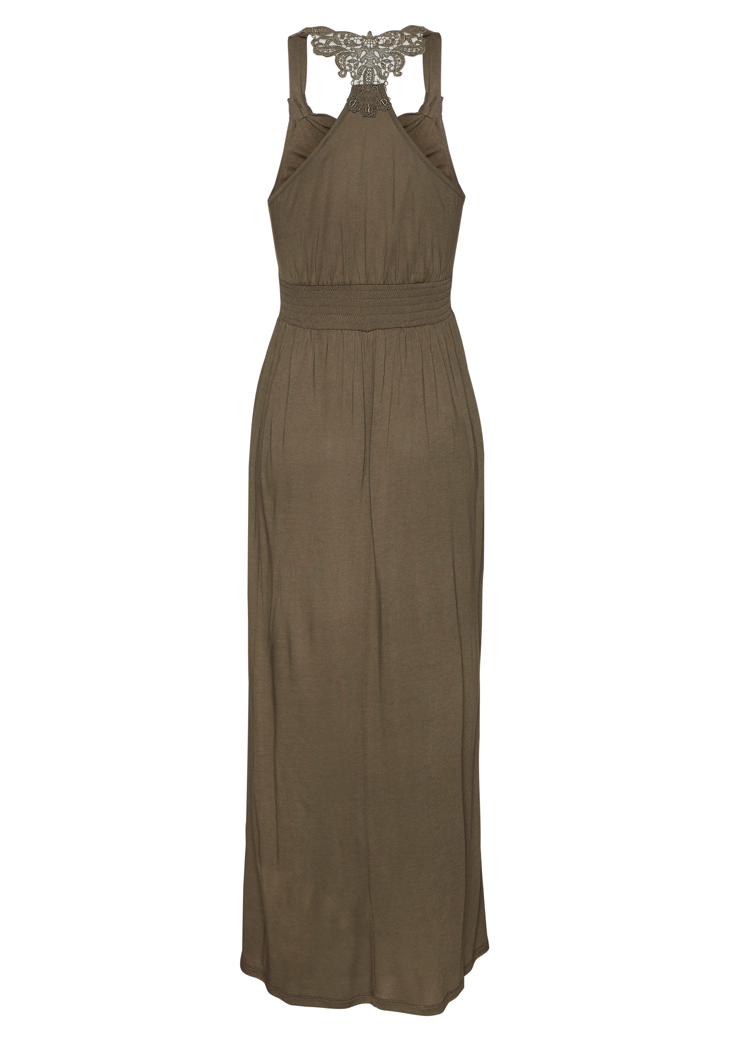 LASCANA Maxikleid mit Häkel-Detail am Rücken, Sommerkleid