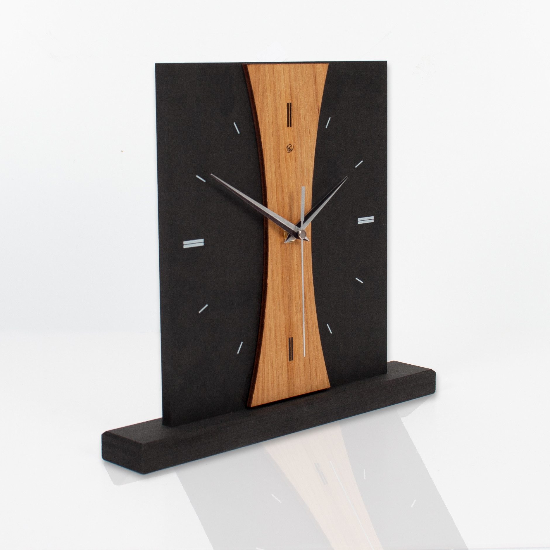 Kreative Feder Standuhr Designer-Standuhr „Stripe“ aus Holz ohne Ticken, Ti günstig online kaufen