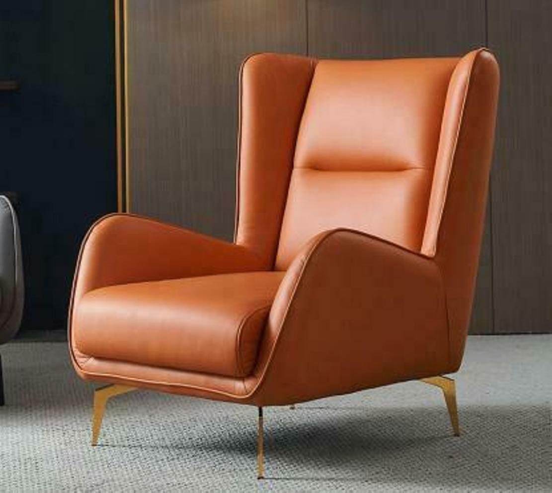 Luxus Sessel Orange Sessel, Sessel Sitzer Relax Polster Club Couch Design Fernseh JVmoebel