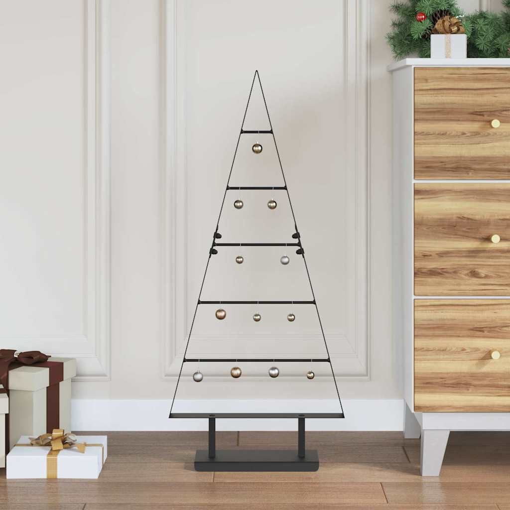 vidaXL Künstlicher Weihnachtsbaum Metall Weihnachtsbaum Schwarz 90 cm Stahl