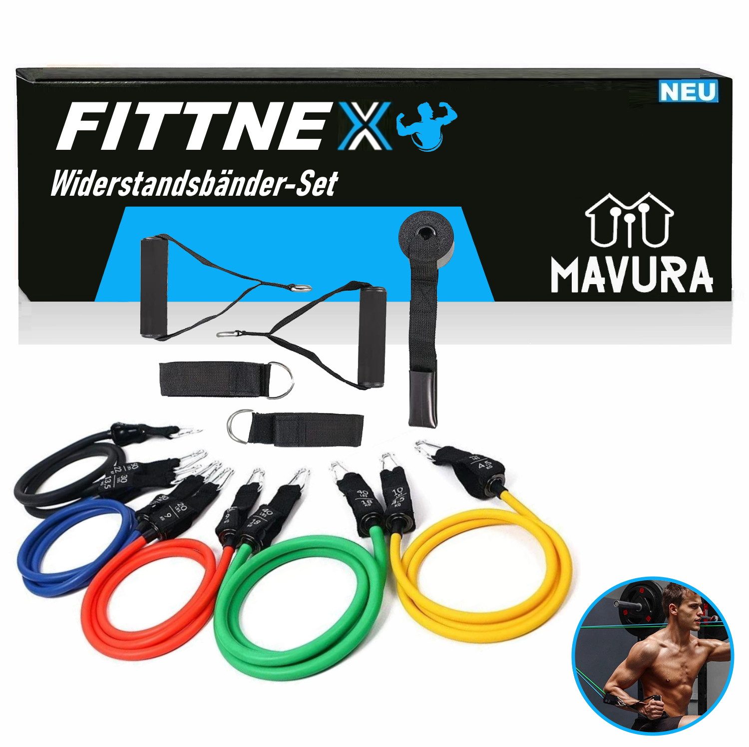 Trainingsband FITTNEX Widerstandsbänder Set Fitnessbänder Resistance Bands
