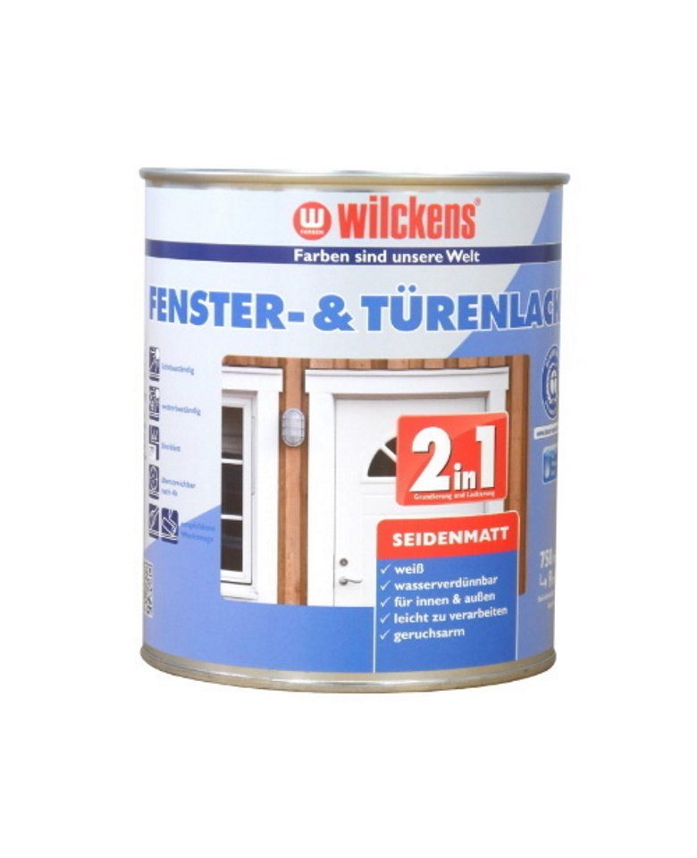 Wilckens Farben Tür- und Fensterlack 750 ml seidenmatt Weiß Innen Außen