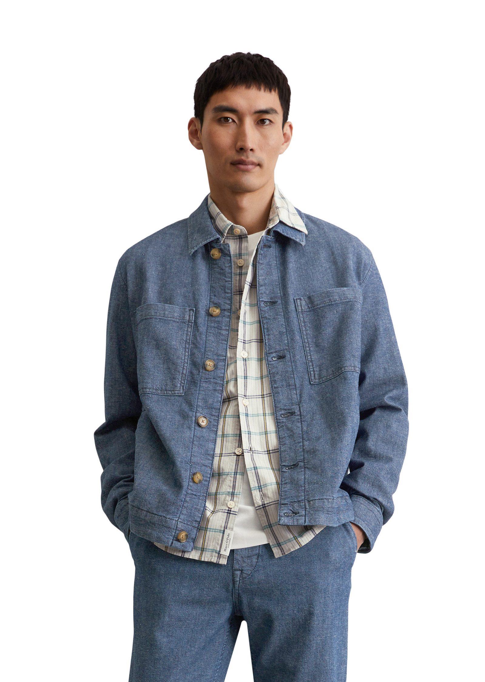 Marc O'Polo Jeansjacke aus Bio-Baumwoll-Hanf-Mix