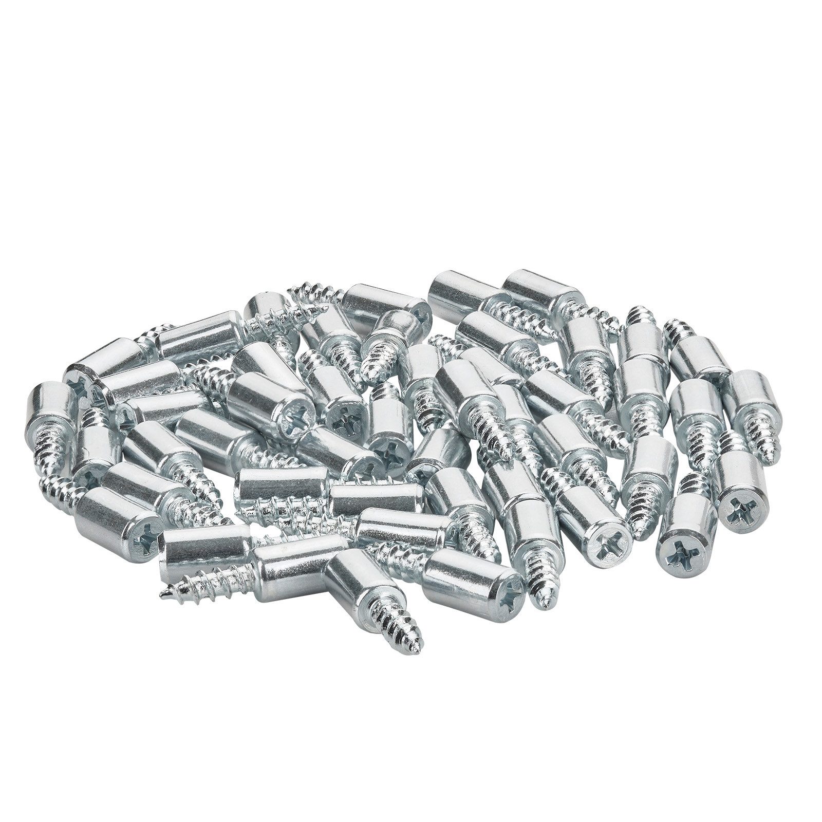SO-TECH® Möbelbeschlag Fachbodenträger Bodenträger Schraubmontage Ø 7,5 mm, Stahl (50 St), verzinkt, L 25,5 mm, Gewindelänge 12,5 mm, Kreuzschlitz PH2