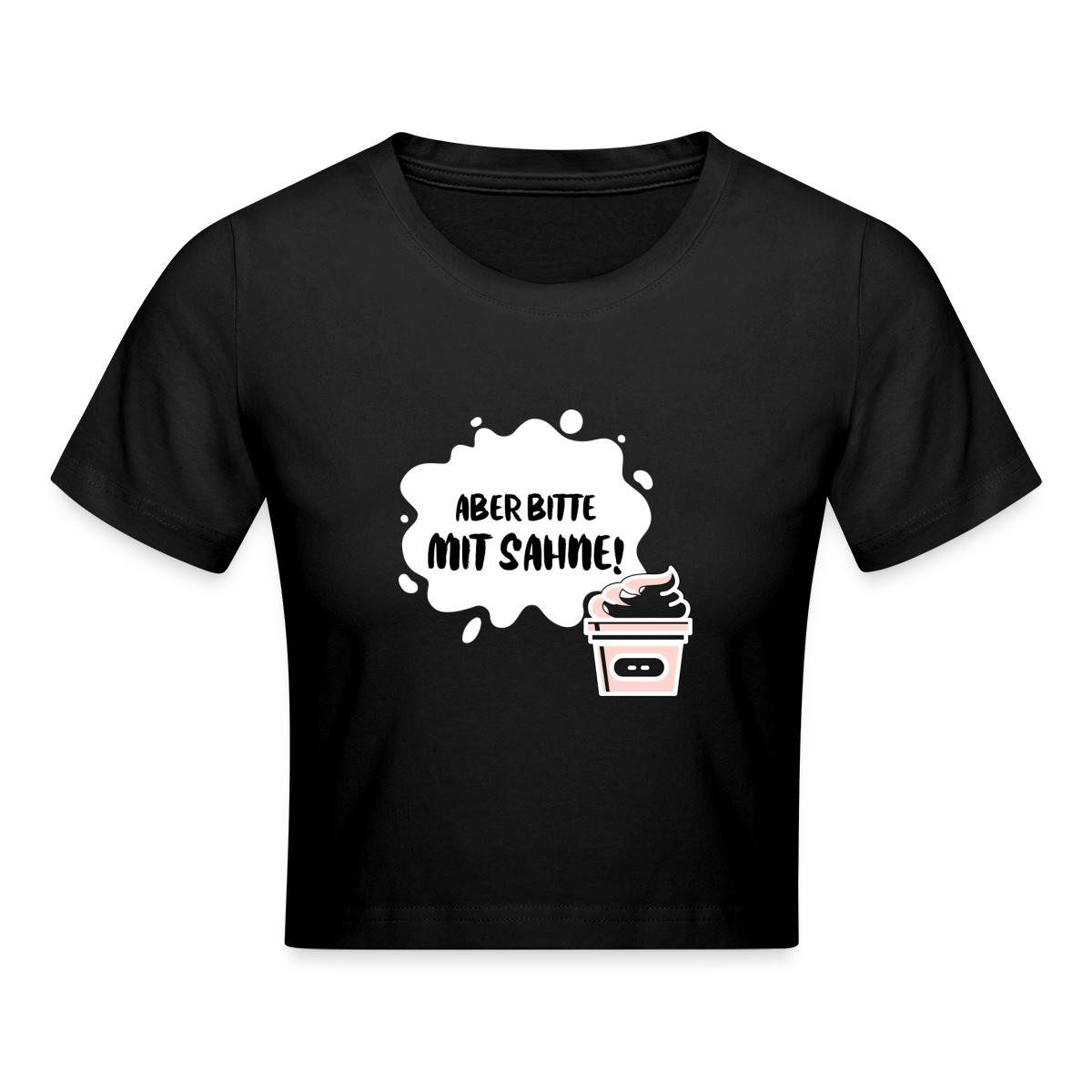 Spreadshirt T-Shirt Schlager Fanartikel, Aber Bitte Mit Sahne Crop Top (1-tlg)