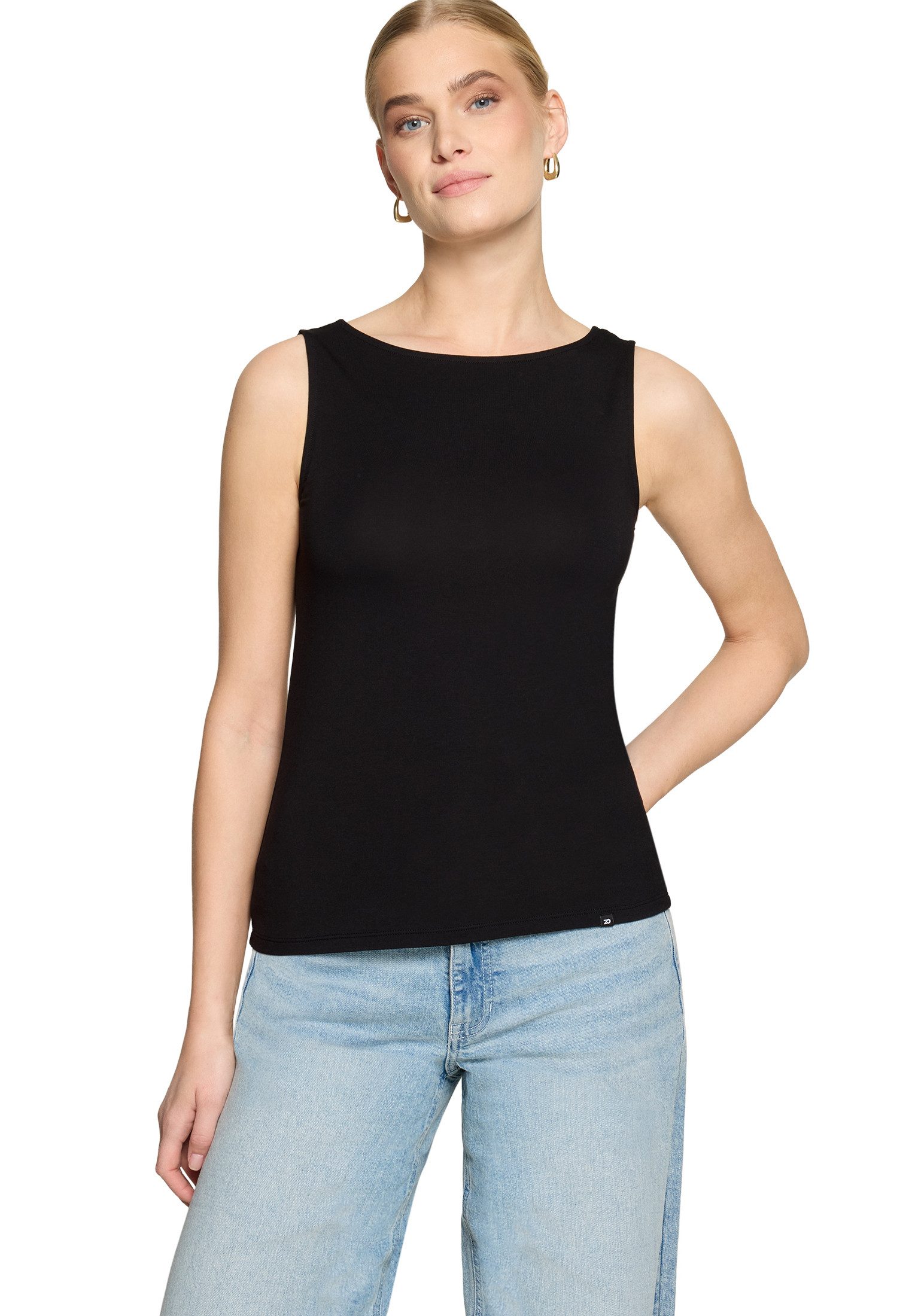 Zero Tanktop Damen Shirt mit U-Boot-Ausschnitt Material