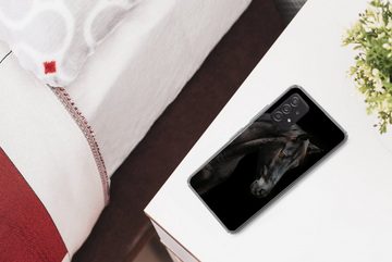 MuchoWow Handyhülle Pferd - Tiere - Schwarz - Porträt, Handyhülle Telefonhülle Samsung Galaxy A33
