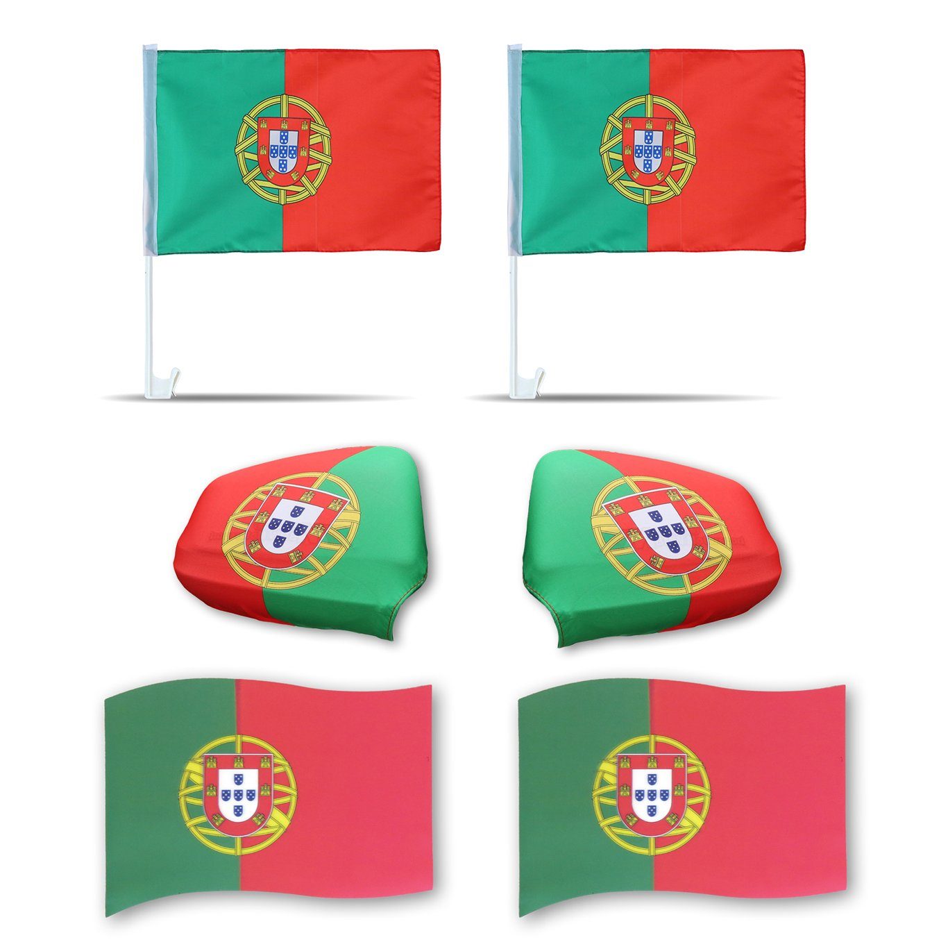 Sonia Originelli Fahne Fanpaket "Portgual" Fußball 3D Magnet Außenspiegel Flaggen, Magnete: 3D-Effekt