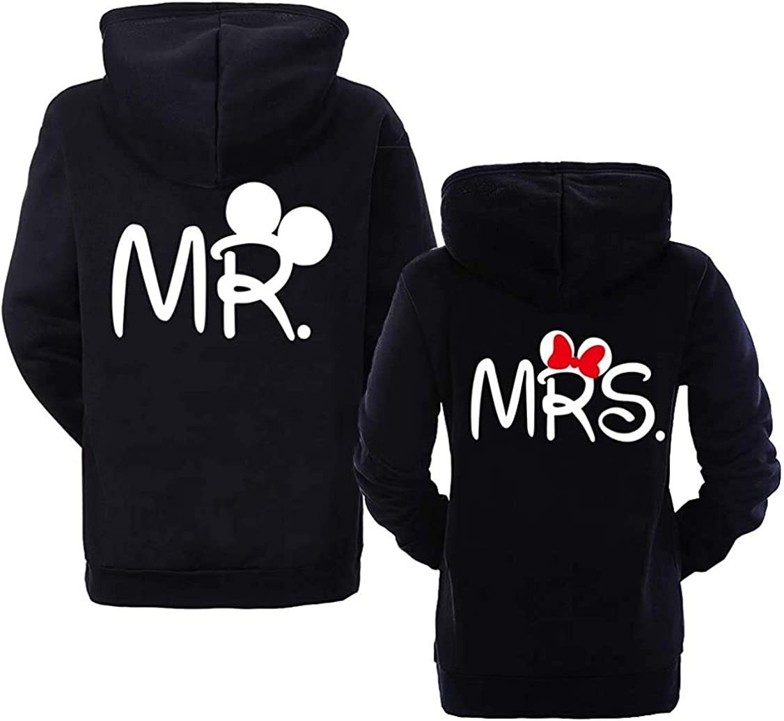 Damen Pullover Couples Shop Kapuzenpullover Mr & Mrs Mister Misses Hoodie Pullover mit modischem Print