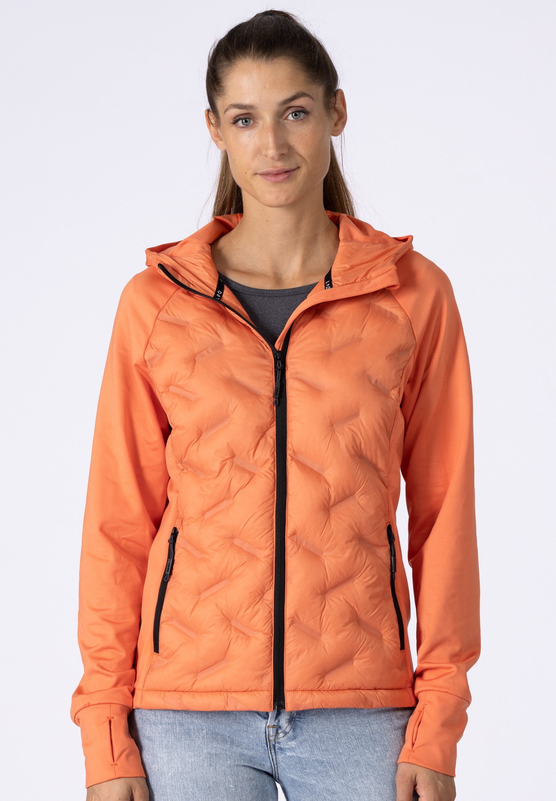 DEPROC Active Steppjacke VIONA CS Women Hybridjacke, Funktionsjacke, Sportjacke mit Kapuze