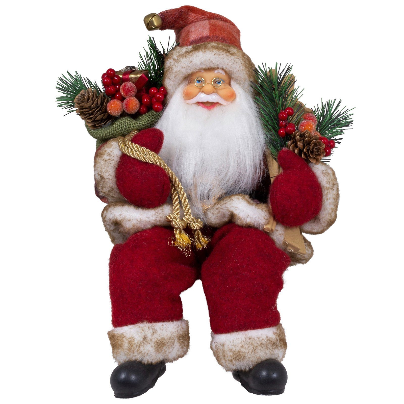 Christmas Paradise Weihnachtsmann 30cm, zum Hinsetzen rot, Jacob 45cm Kantenhocker Weihnachtsdeko), / 1 St., sitzend (Dekofigur