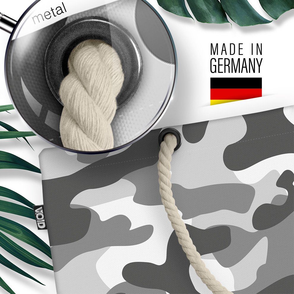 VOID Strandtasche (1-tlg), Camouflage-Muster Militär Tarn-Kleidung Beach Tarnfarben Bag Grau Muster Kampf