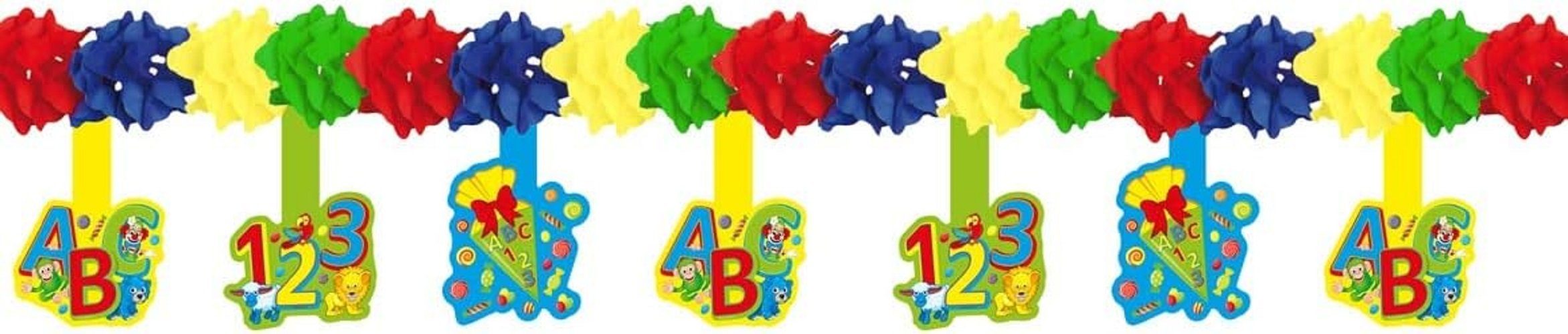 Folat Girlande Schulanfang Partry Kinderfest - erste Klasse, 1. Schultag, Einschulung, ABC- Set Feiern