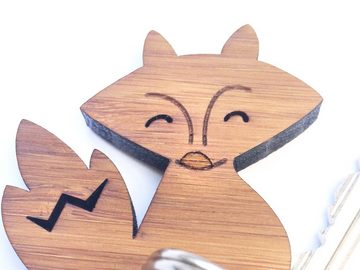 Mr. & Mrs. Panda Schlüsselanhänger Fuchs Deluxe - Geschenk, Füchse, Glücksbringer, Schatten, schwarz weiß, Schlüsselanhänger, Taschenanhänger, Fux, Anhänger (1-tlg)