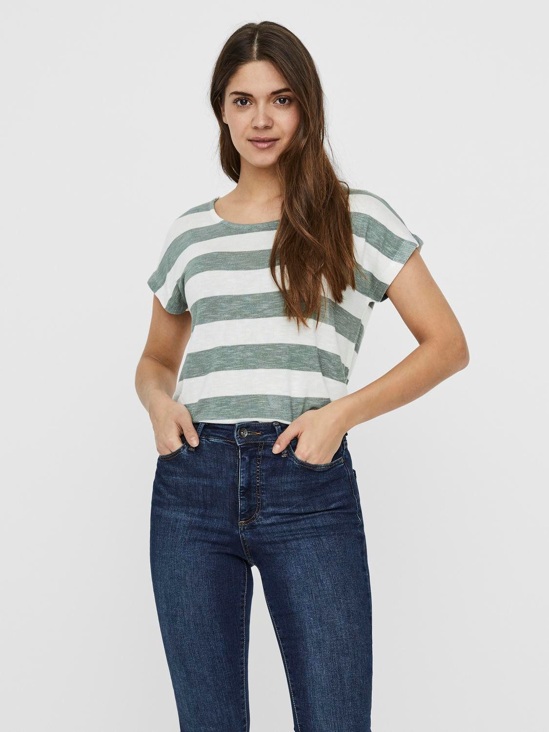 Vero Moda Kurzarmshirt VMWIDE STRIPE SL TOP GA JRS NOOS