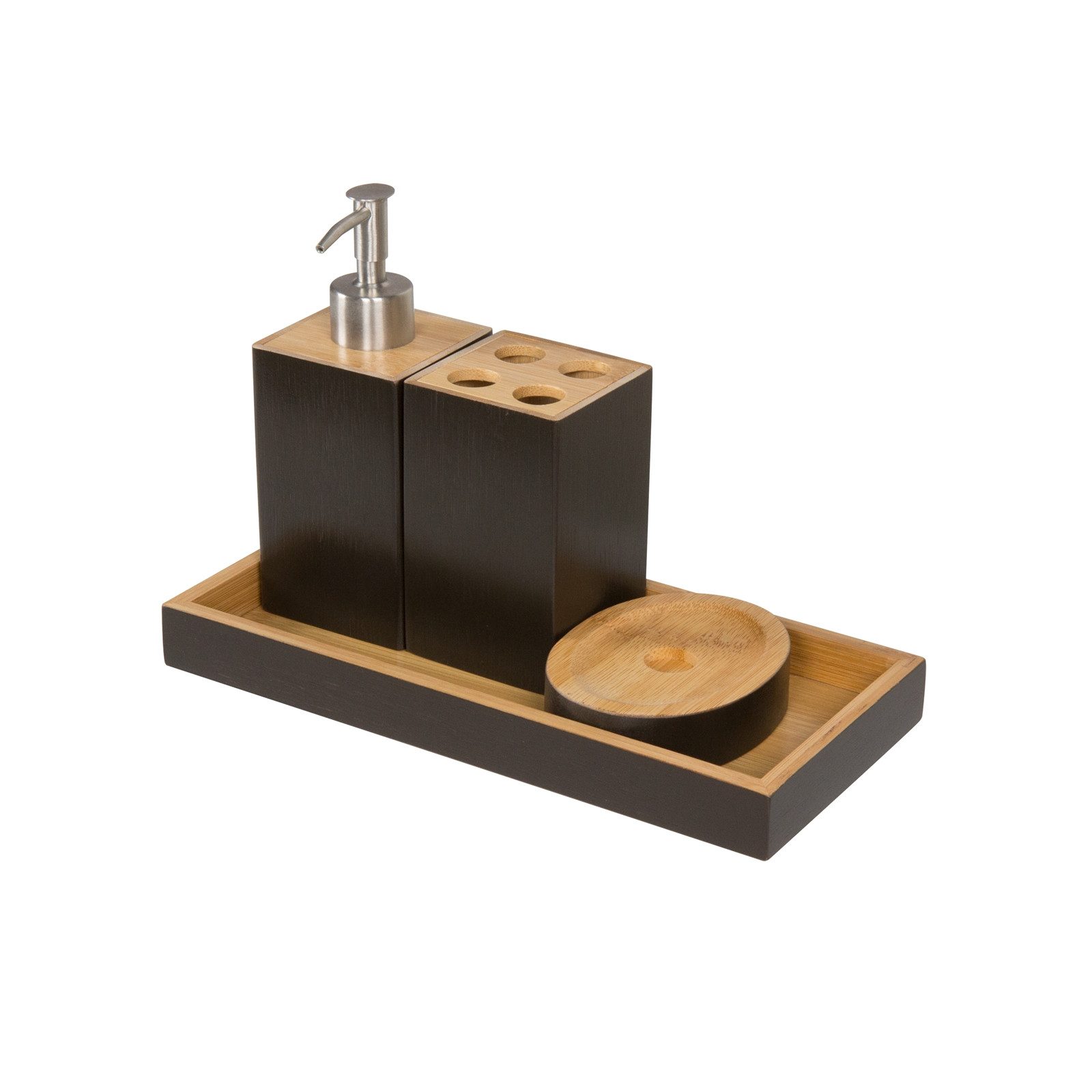 HTI-Line Seifenspender Badserie 4-teilig, (Set, 4-tlg., 1 Bad-Set), Seifenspender Seifenschale Zahnbürstenhalter