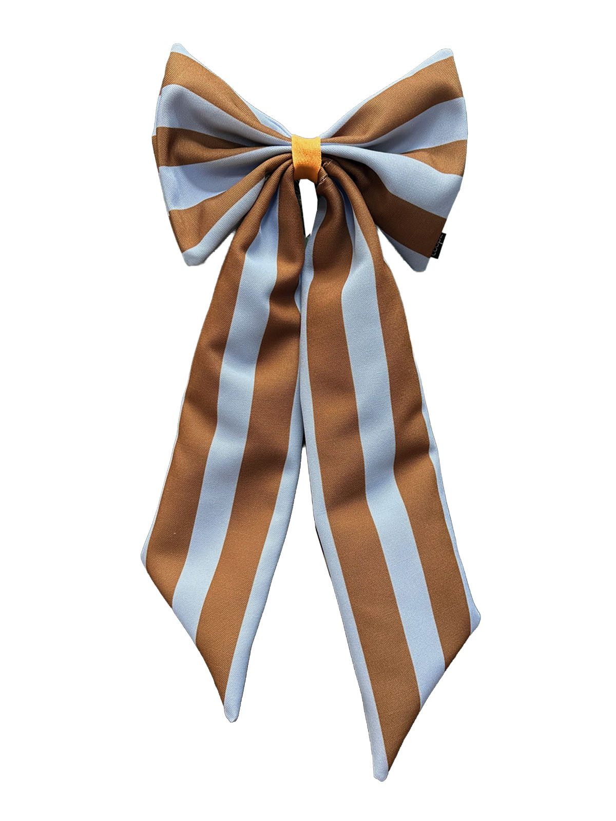 coopz Weihnachtsbaumschleife Weihnachtsschmuck Schleife hellblau/braun breit gestreift