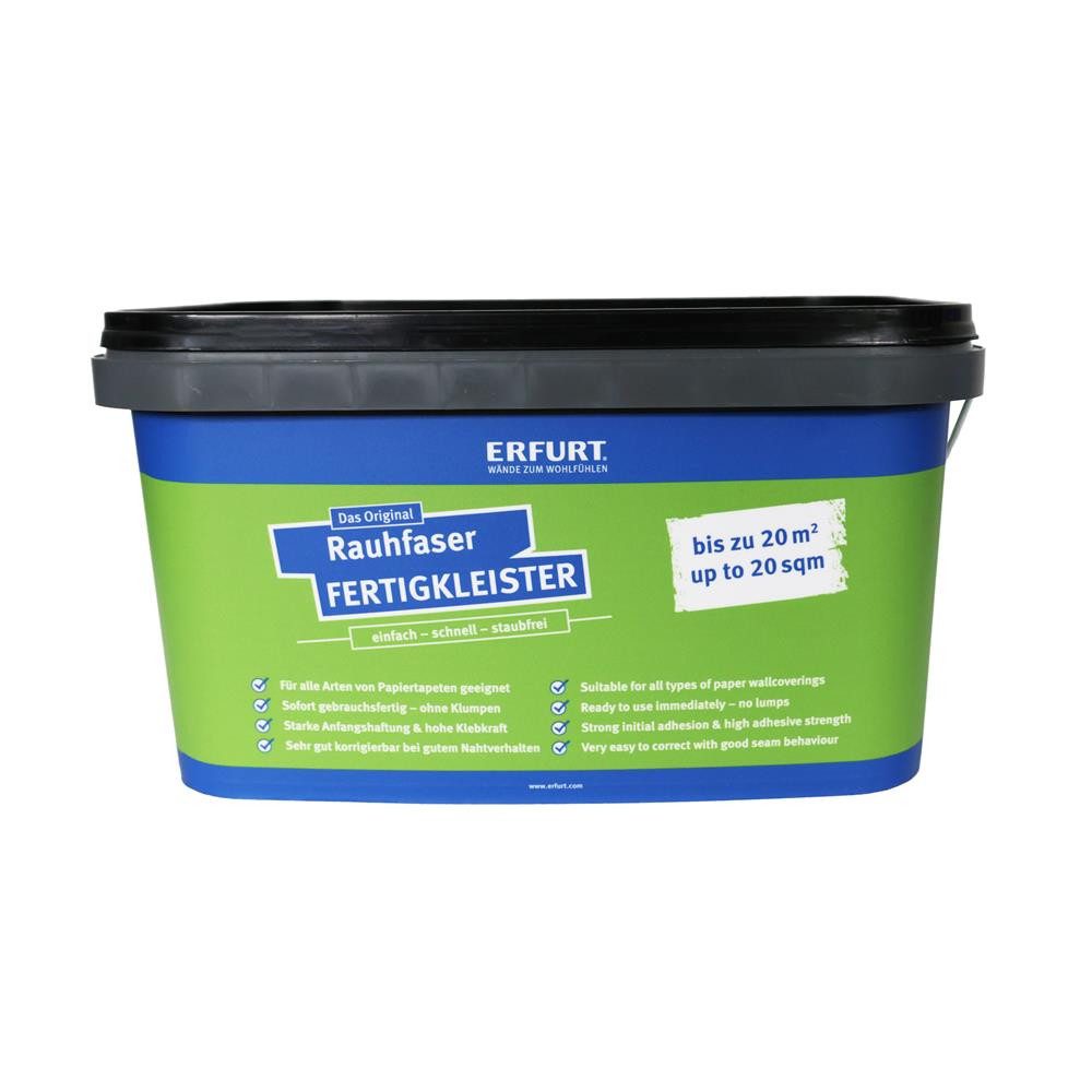 ERFURT Kleister Rauhfaser Fertigkleister 5kg Tapetenkleister Gebrauchsfertig, Klumpenfreie Rezeptur