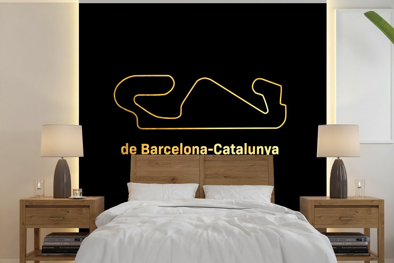MuchoWow Fototapete Formel 1 - Rennstrecke - Barcelona, Matt, bedruckt, (5 St), Vinyl Tapete für Wohnzimmer oder Schlafzimmer, Wandtapete
