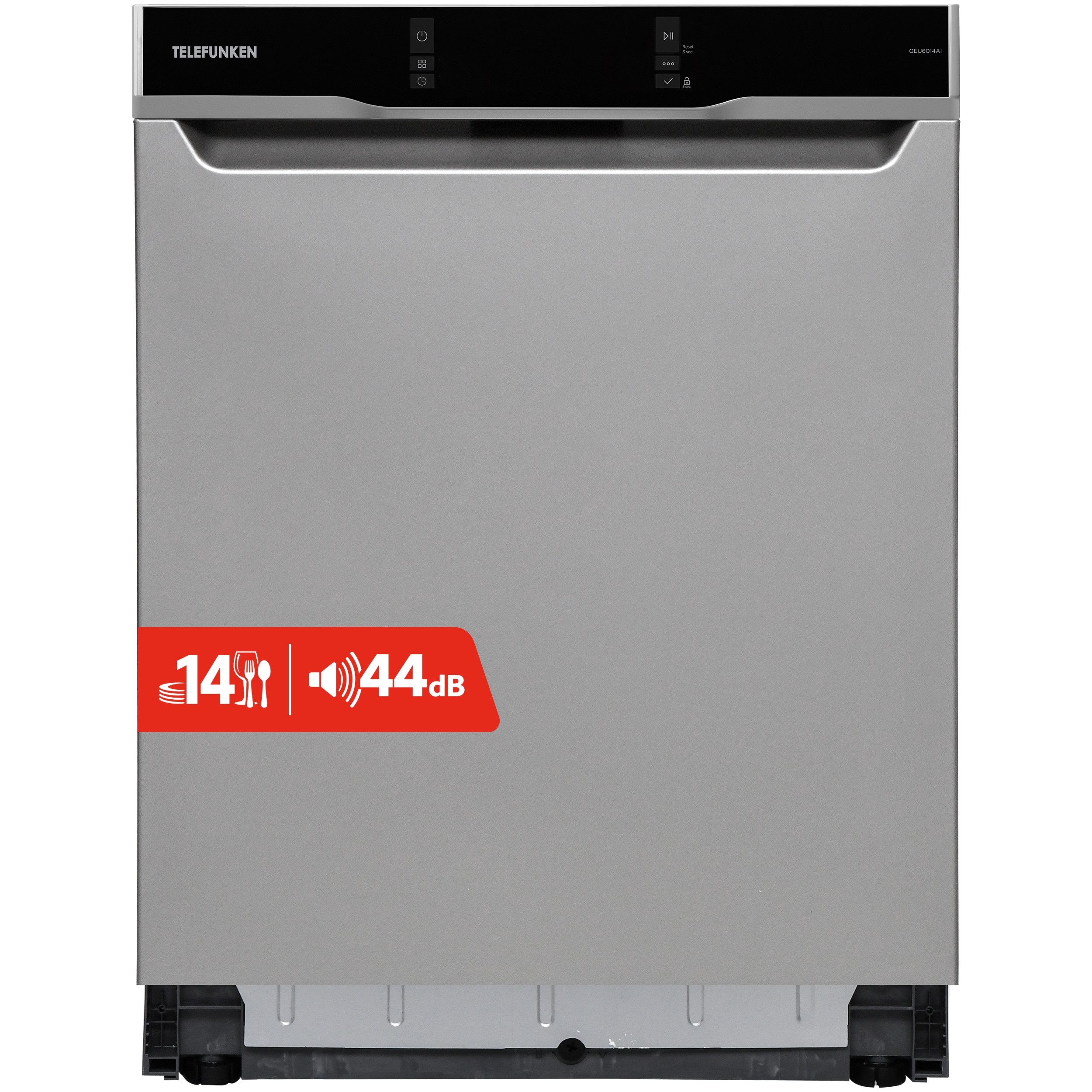 Telefunken Unterbaugeschirrspüler GEU6014AI, 9 l, 14 Maßgedecke, Spülmaschine unterbaufähig 60 cm, 14 Gedecke, 9 Programme, AquaStop
