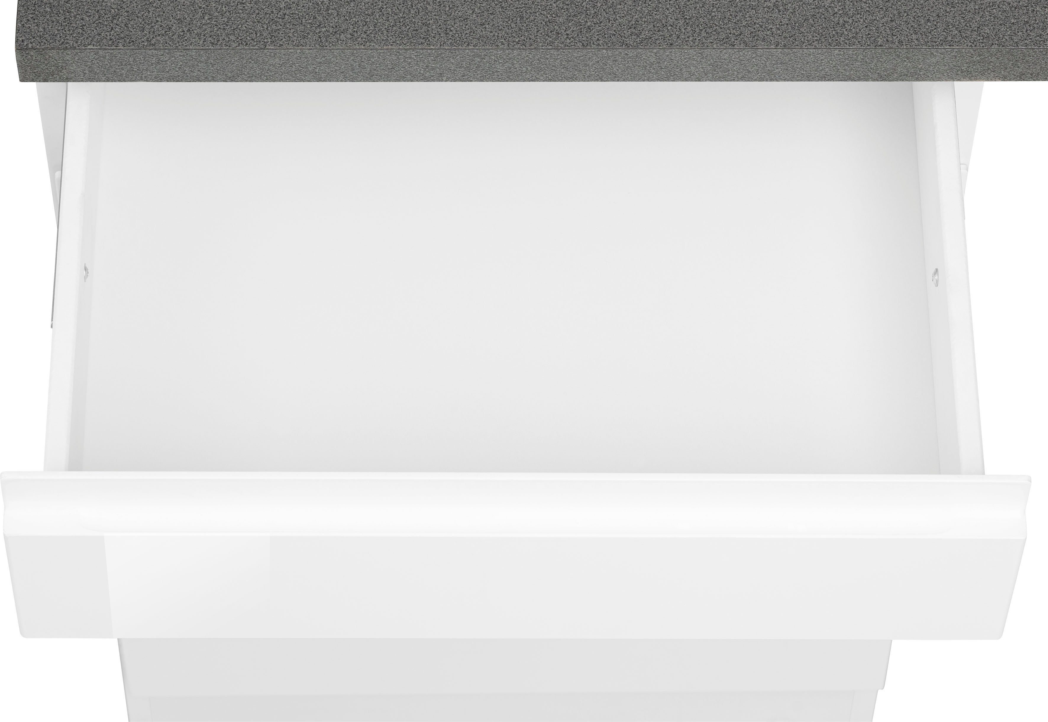 HELD MÖBEL Küche Virginia, 330 mit Breite E-Geräten cm, weiß hochglanz/anthrazit Hochglanz | weiß weiß 