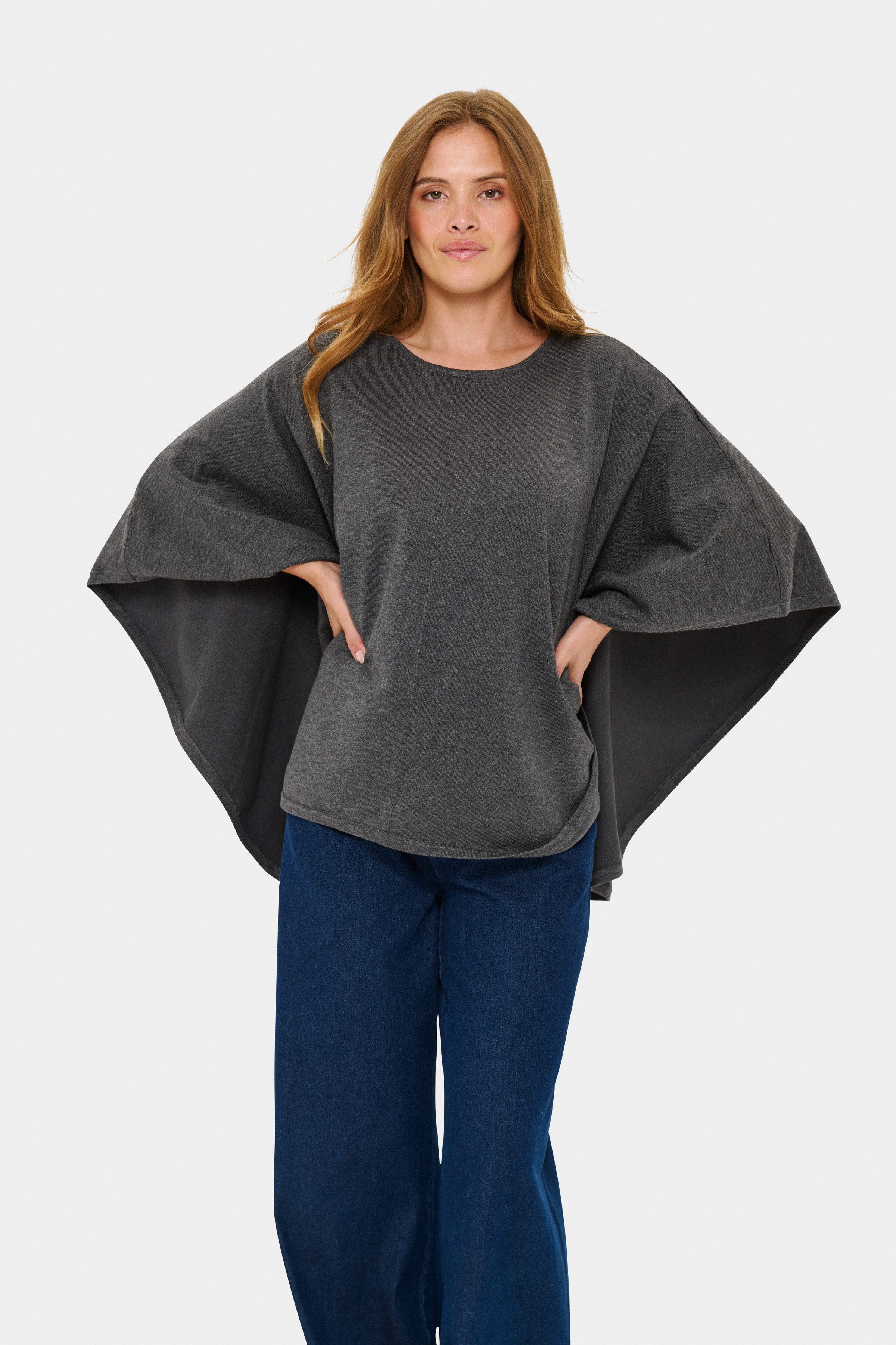Saint Tropez Strickponcho BilliSZ Poncho Loose fit, Viskosemischung
