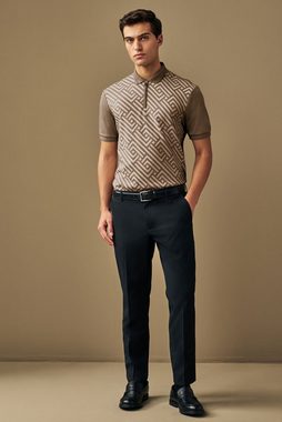 Next Poloshirt Poloshirt mit geometrischem Jacquardmuster (1-tlg)