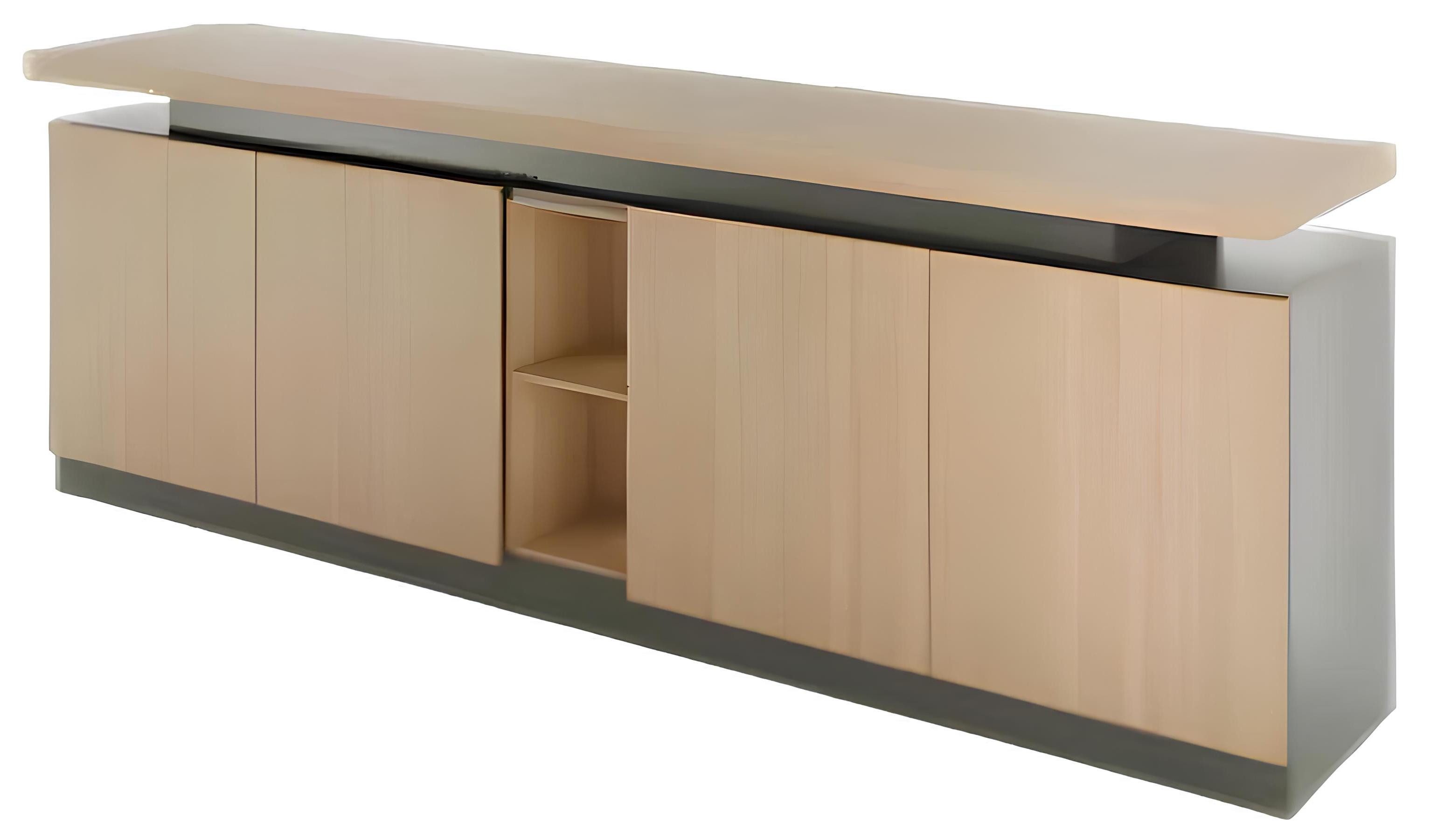 Aktenschrank Eleganter Büroschrank in Grau-Braun Holzregal Arbeitsplatzmöbel