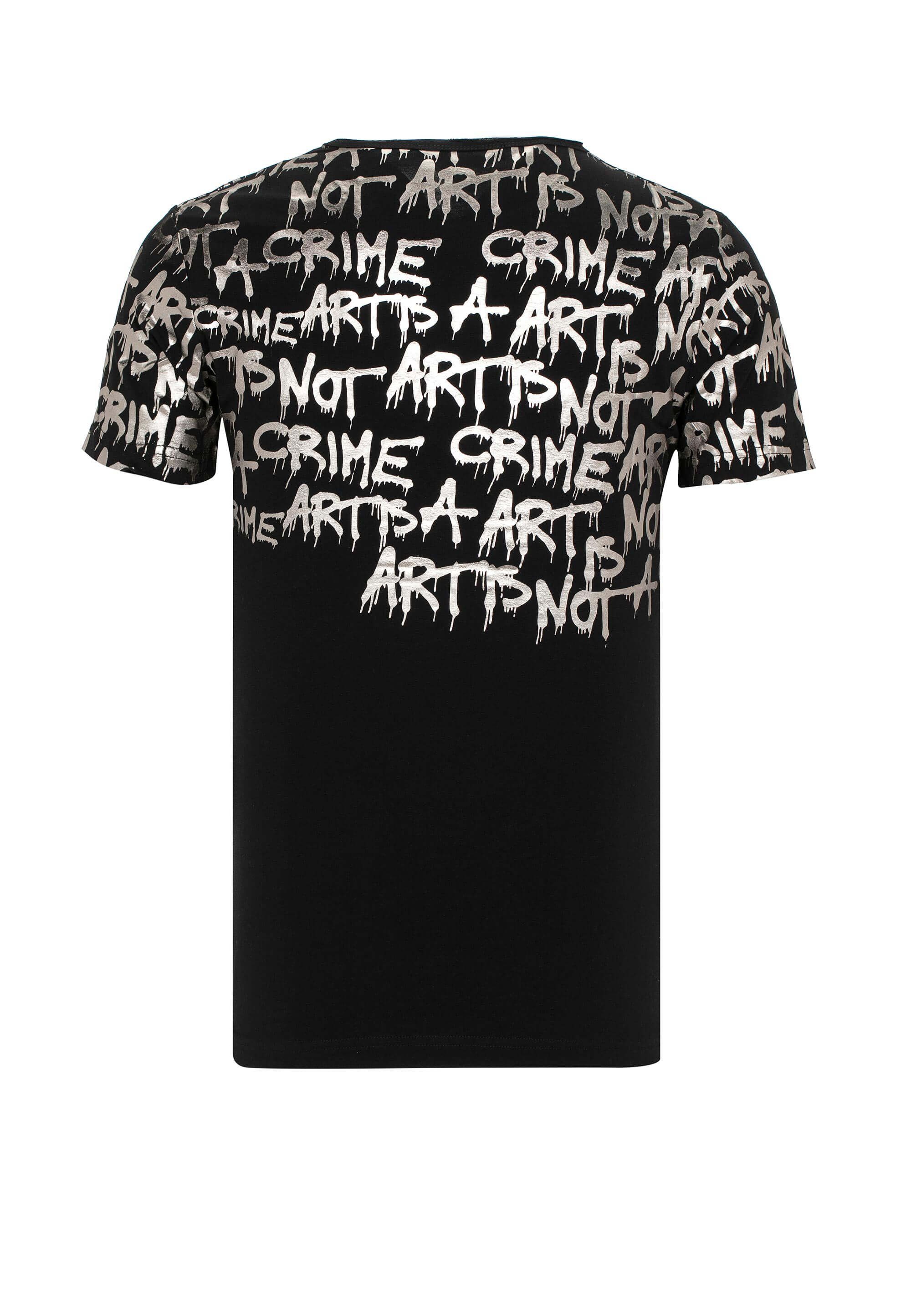 Grafiti-Aufdruck Baxx mit Cipo T-Shirt & schwarz