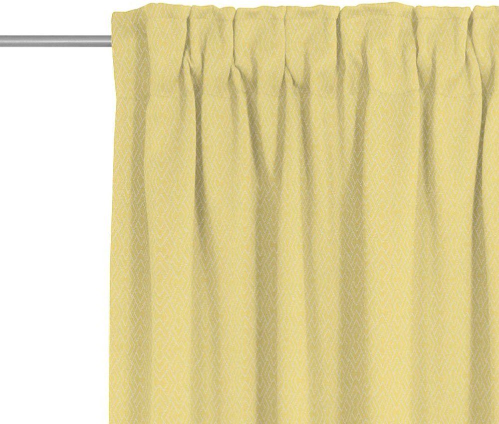 Vorhang gelb (1 Adam, nachhaltig Graphic blickdicht, Bio-Baumwolle aus Jacquard, Multifunktionsband Ventus light, St),