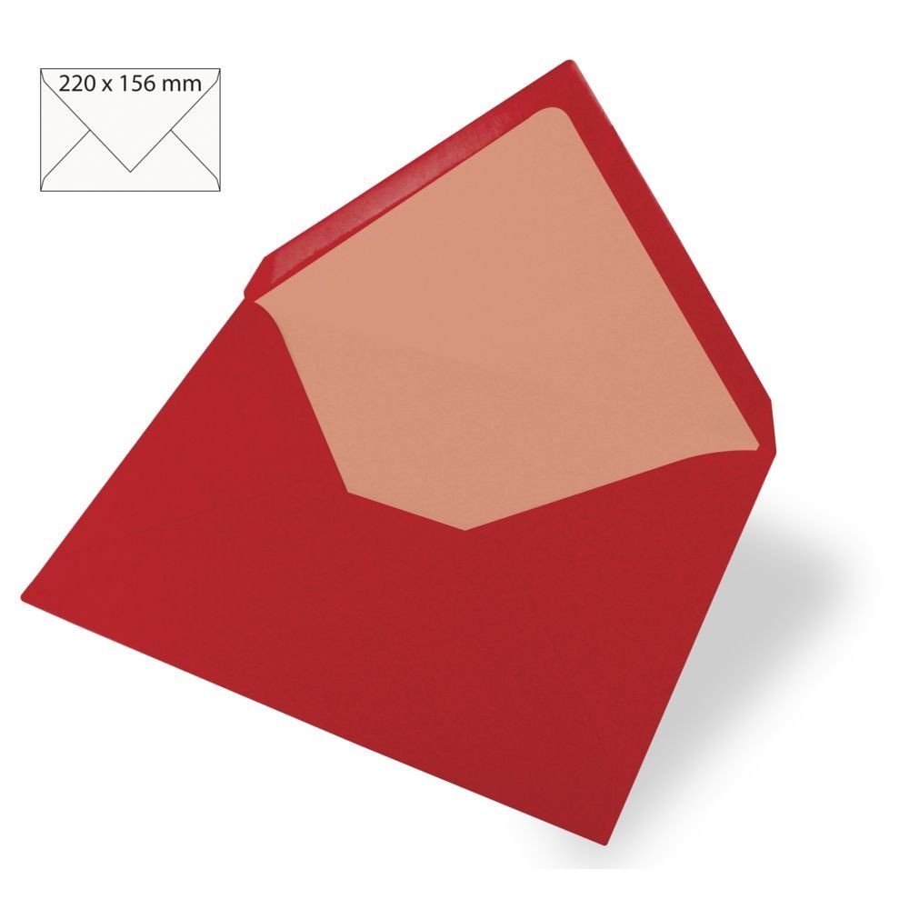 kard.rot Bastelkartonpapier A5 90g/qm f.Karte uni Rayher 5x Kuvert