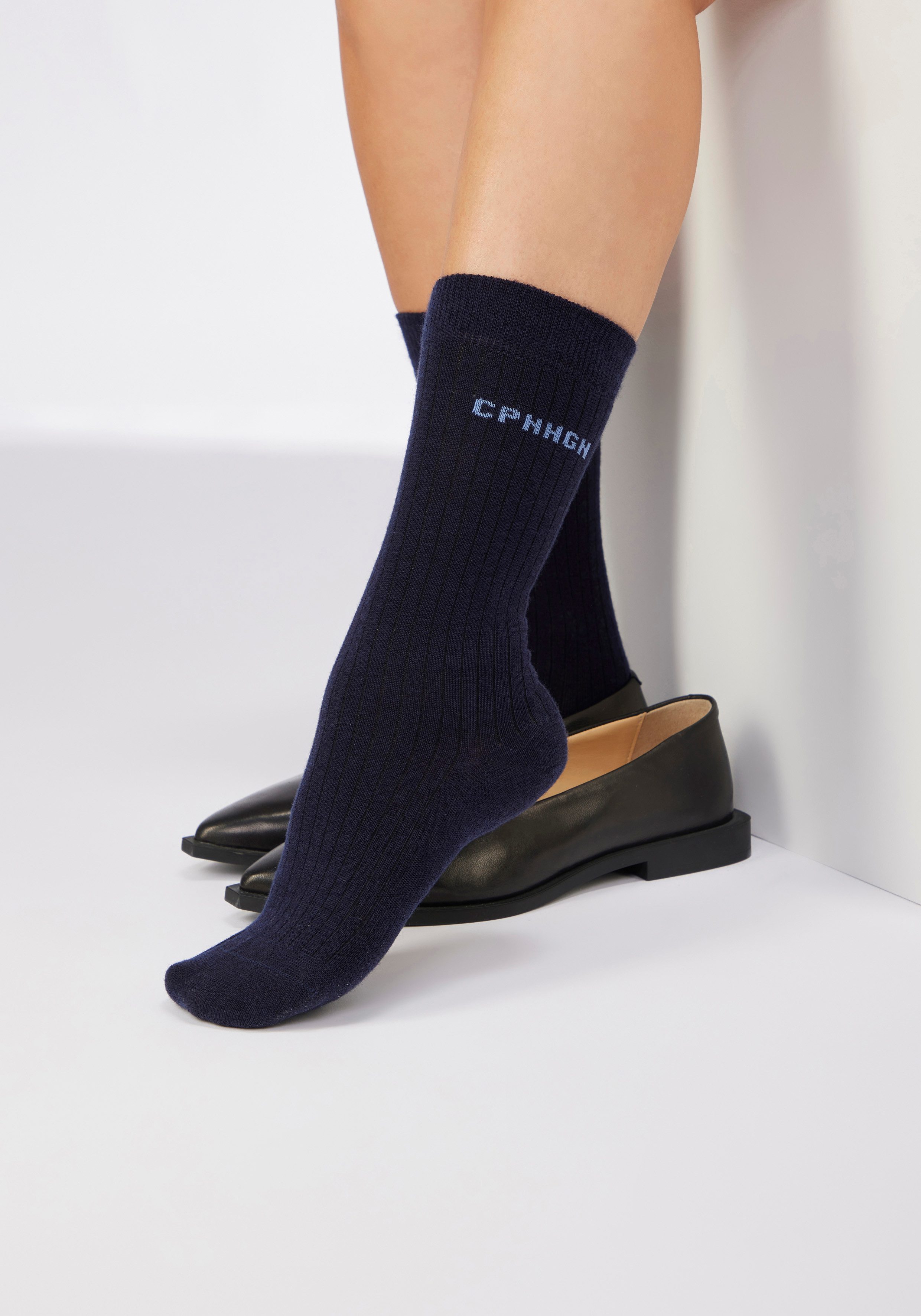 Copenhagen Studios Basicsocken (Packung, 2-Paar) gerippt, mit wärmender Wolle
