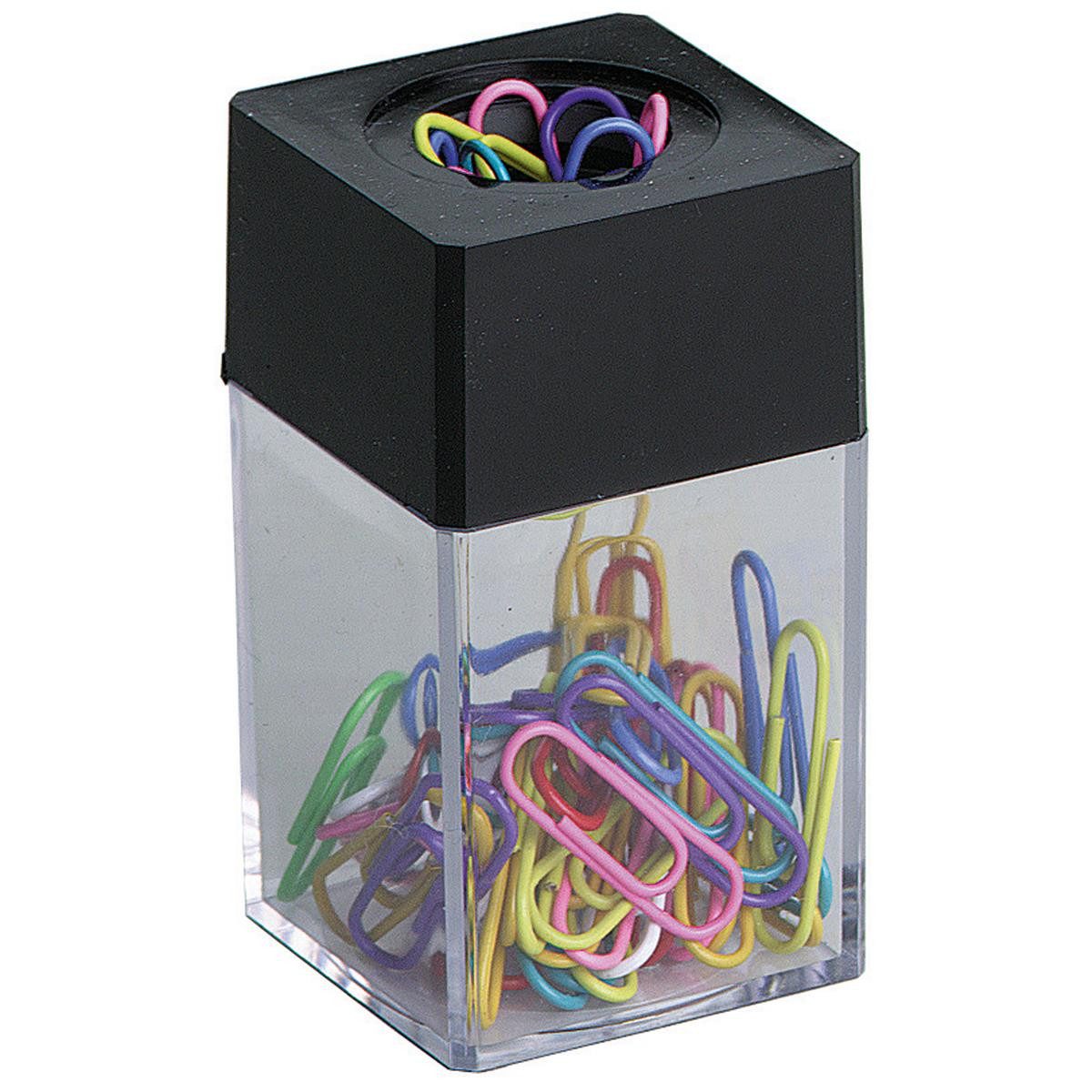 Albert & Co Büroklammer ALCO Magnetdose 2217 42x7x42cm klar/schwarz +30Briefklammern