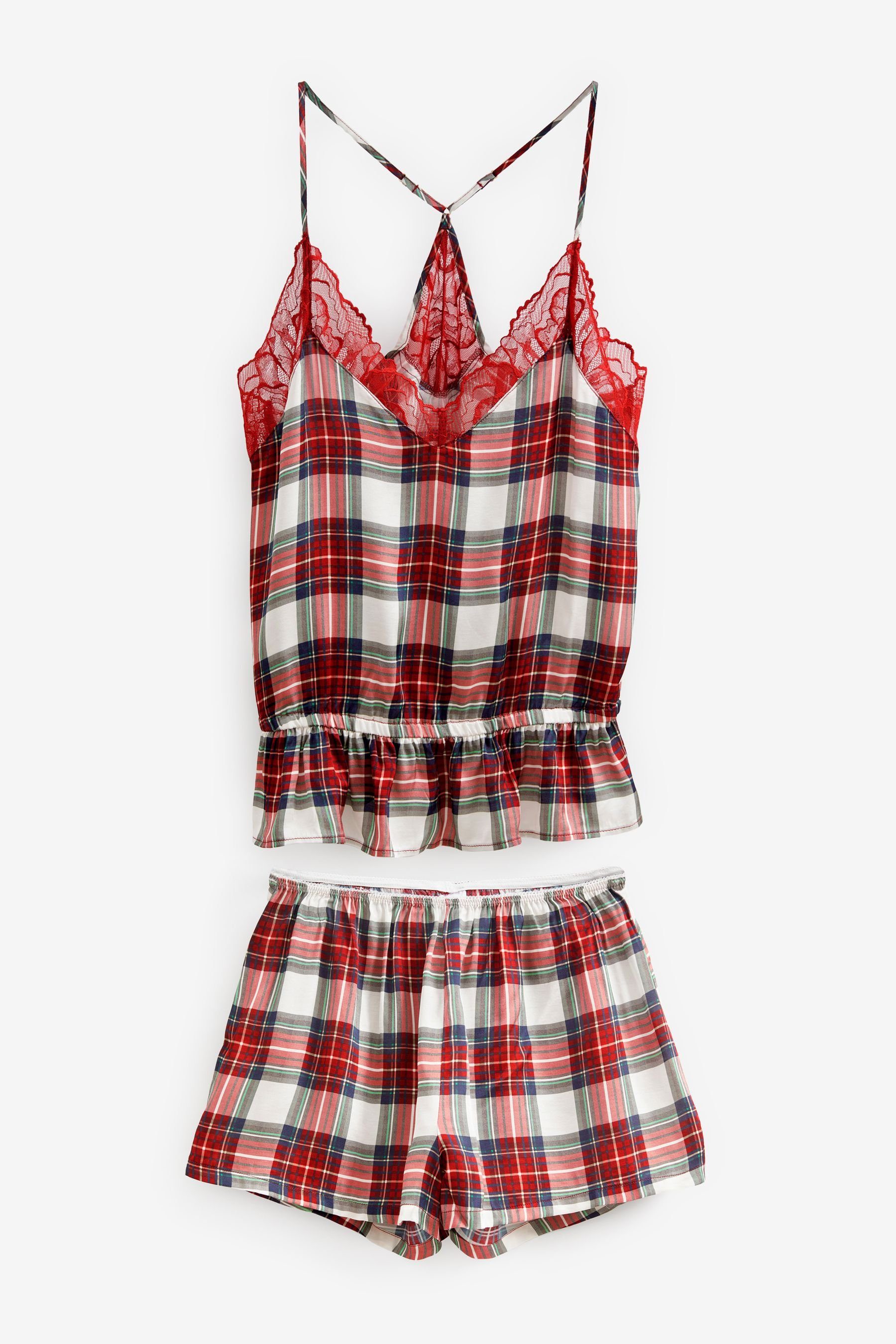 Next Pyjama Gewebter Schlafanzug mit Trägertop und Shorts (2 tlg) Red