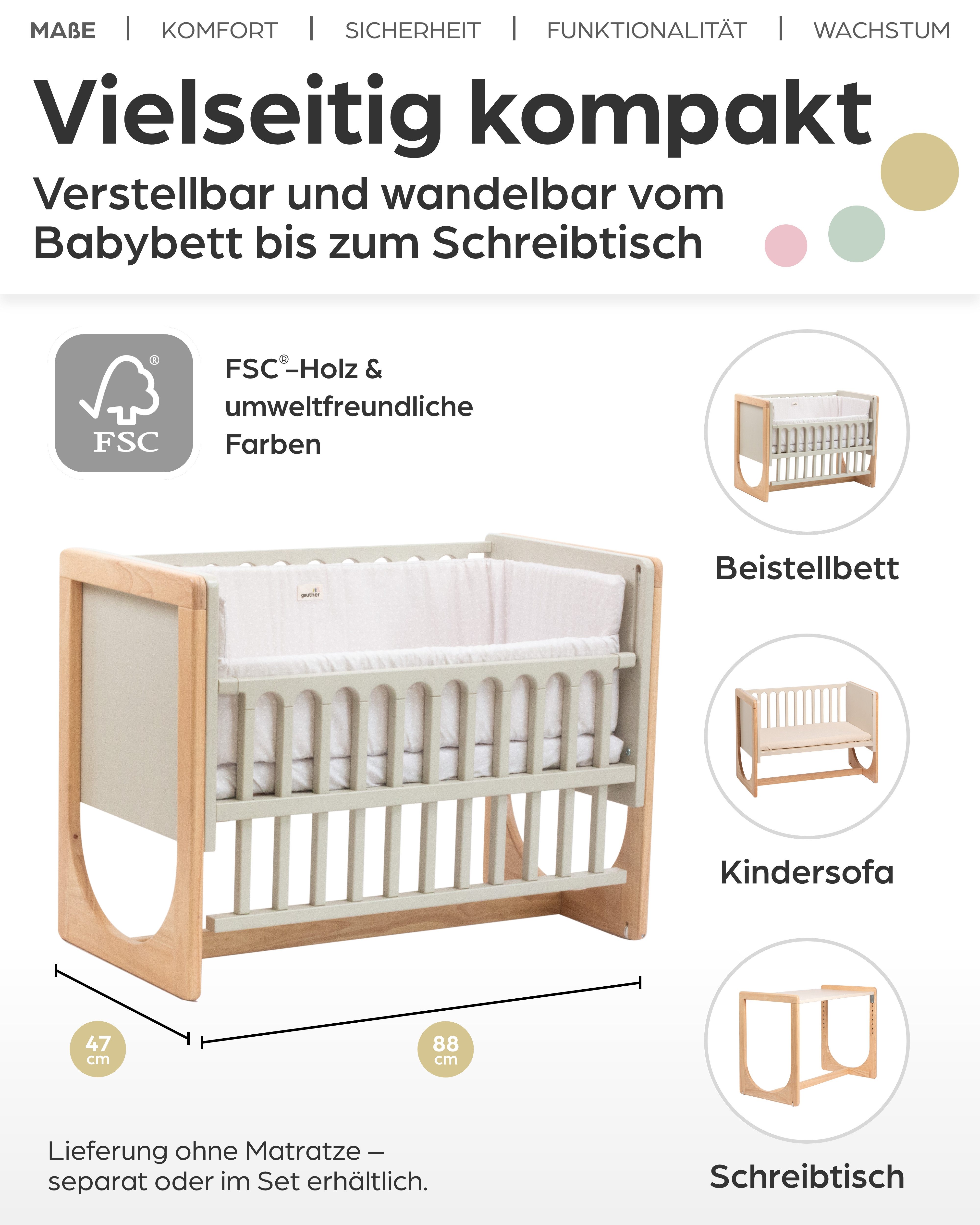Geuther Beistellbett HATO Babybett in Natur, günstig online kaufen
