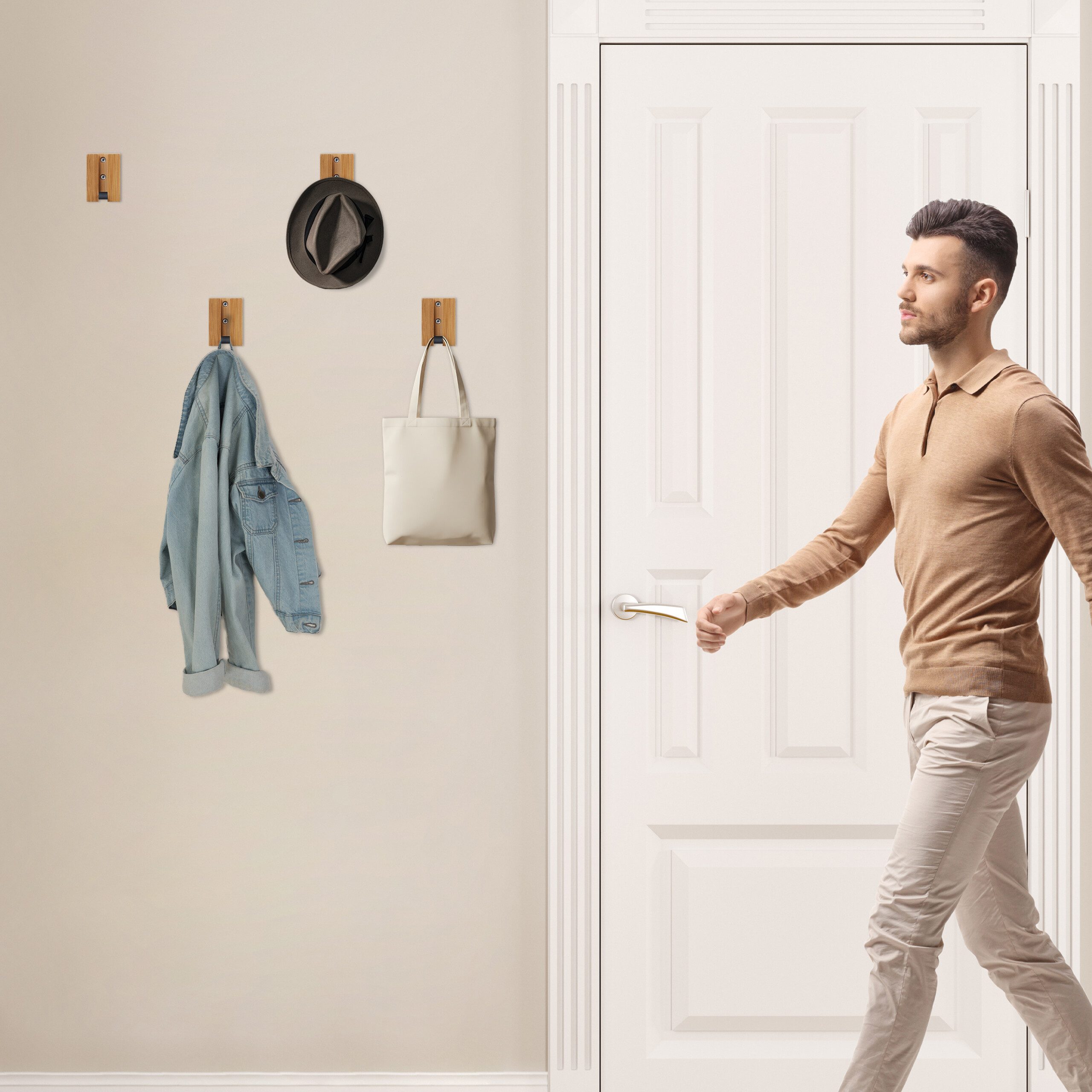 relaxdays Wandhaken Garderobenhaken Set klappbar, (4-St., günstig online kaufen