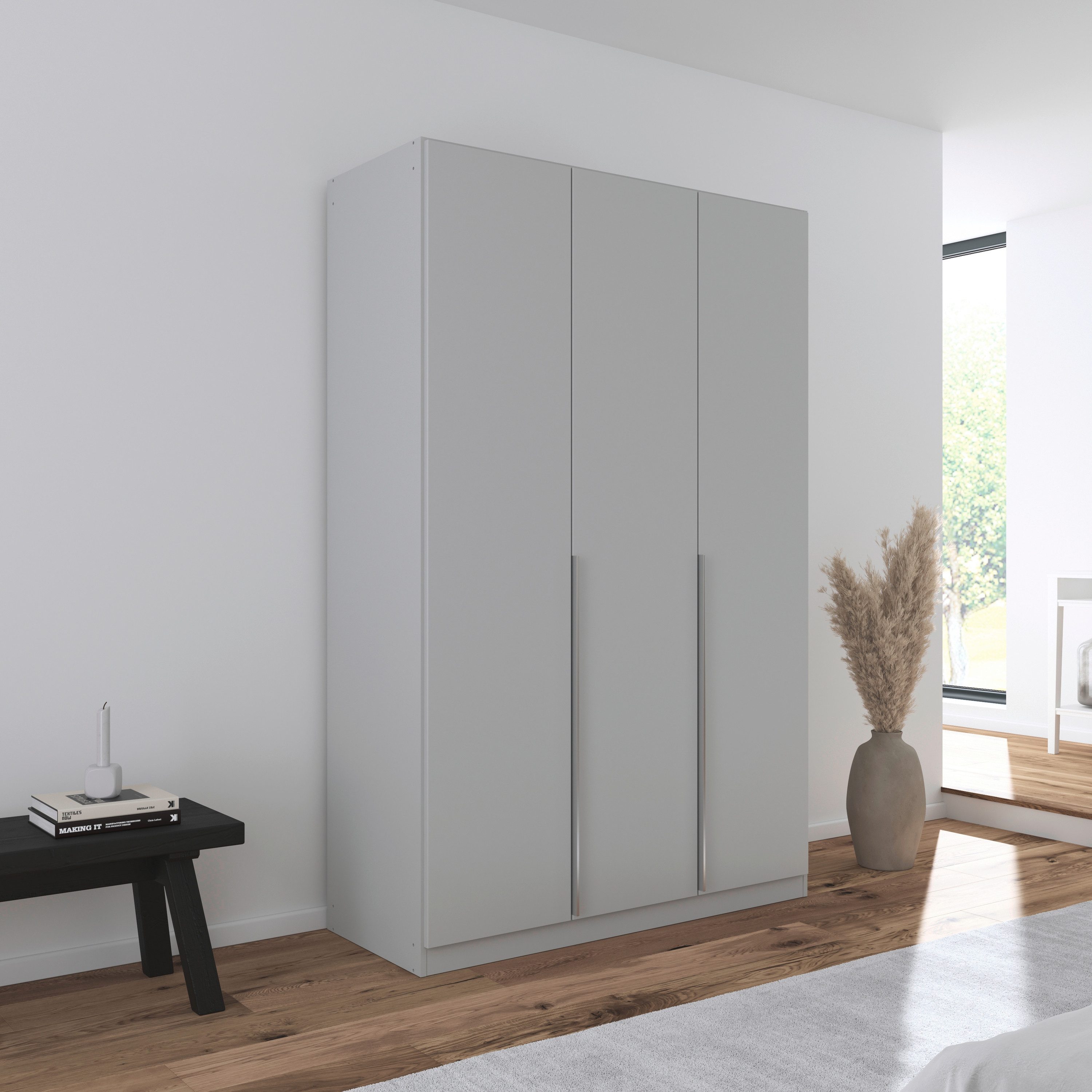 OTTO home Drehtürenschrank Kleiderschrank Schrank Garderobe AGORDO Schlafzimmer (in zwei Griff-Farben, Breiten 91-405 cm, Dekor- oder Hochglanzfront) durchdachte Innenausstattung, in 8 Breiten und 2 Höhen MADE IN GERMANY