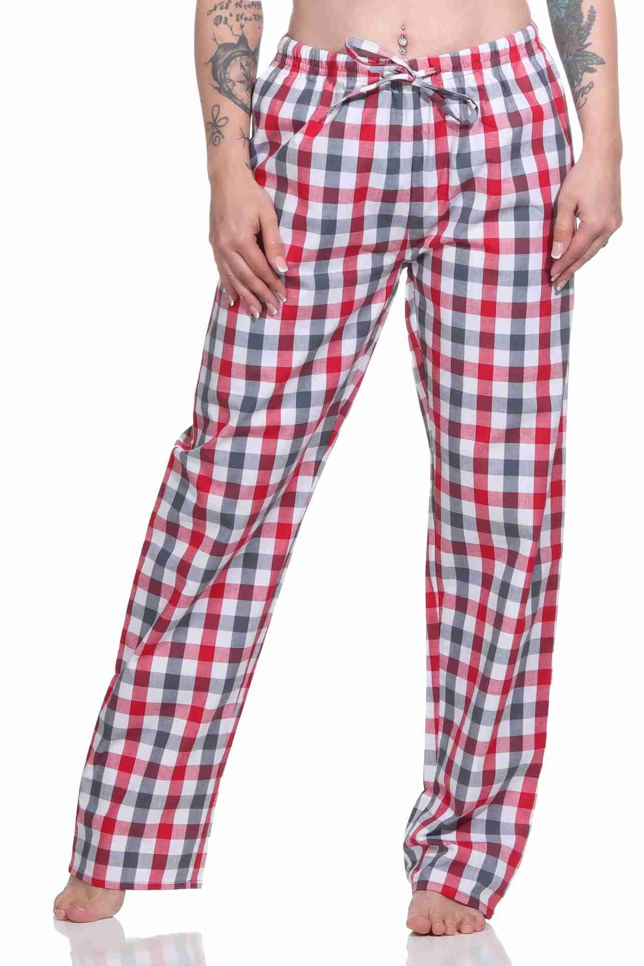 Normann Pyjama Damen Schlafanzug Hose lang gewebt aus Baumwolle – ideal zum relaxen – Bild 4 von 4