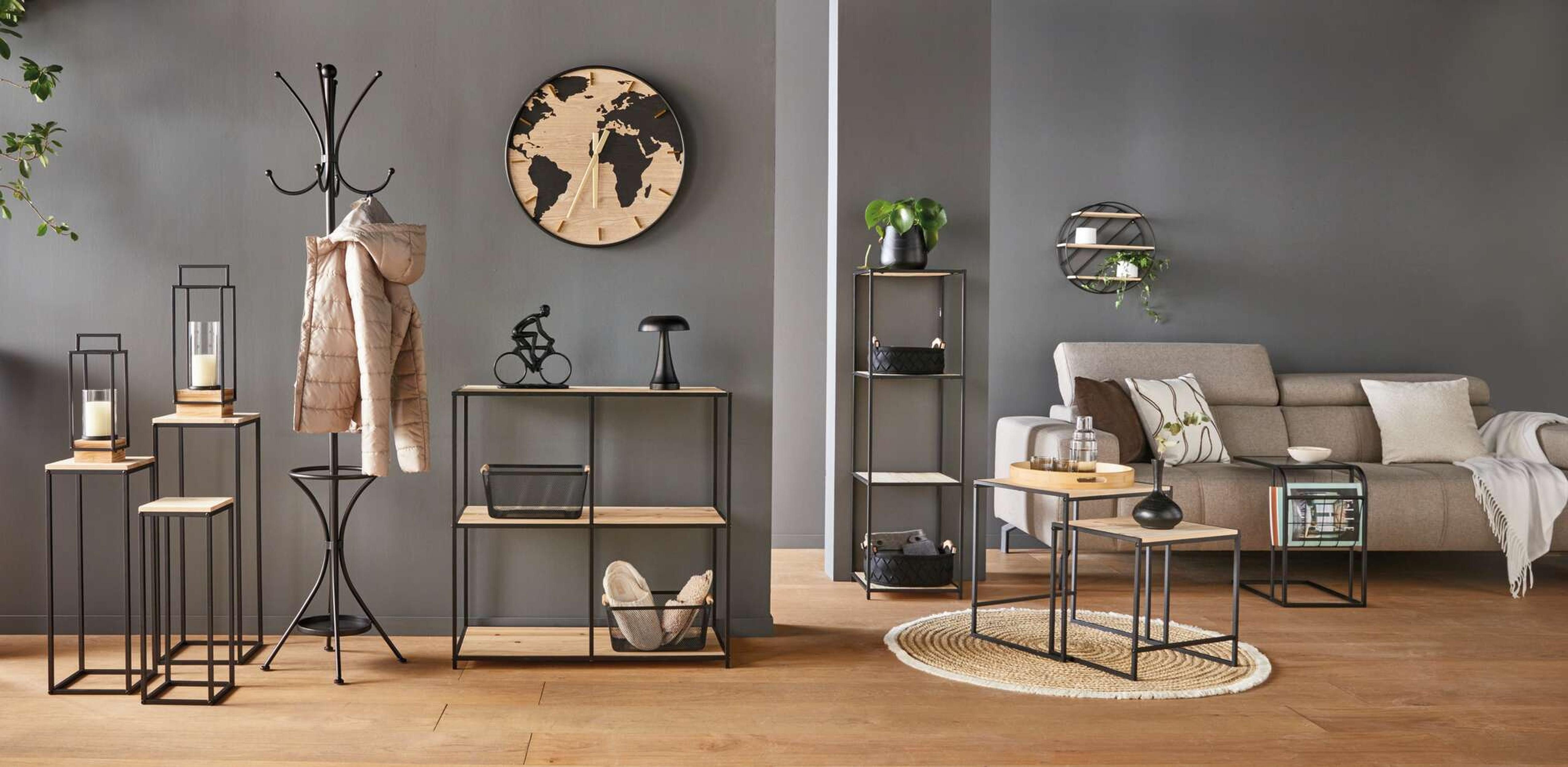 Regal Regal Modern Living Holz & Metall schwarz 80x80cm – Bücherregal