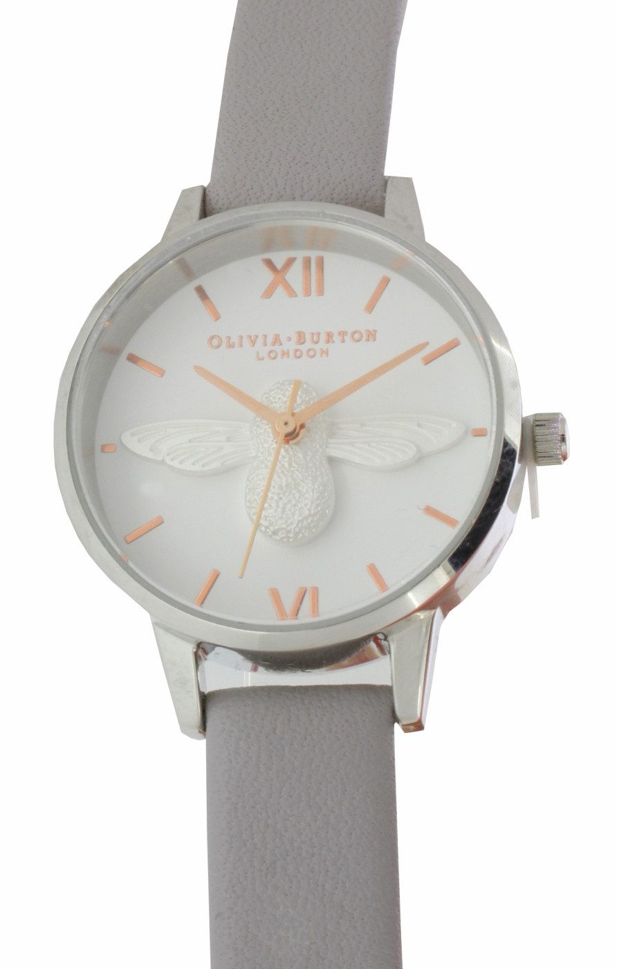 OLIVIA BURTON Quarzuhr OLIVIA BURTON Damen Quarz Uhr OB16AM163 Bee Midi Dial Grey Lilac Rose