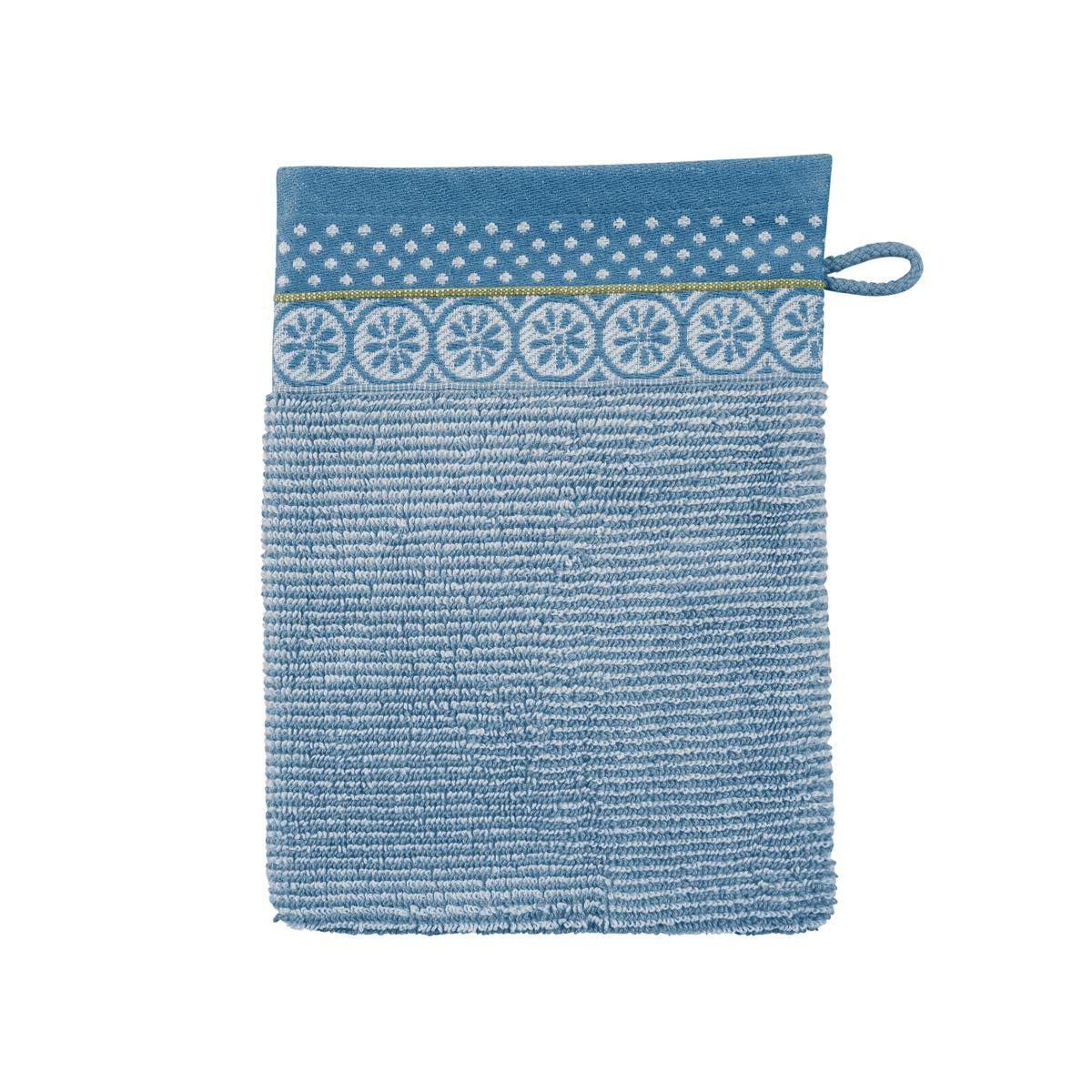 PiP Studio Waschhandschuh Soft Zellige Waschhandschuh blue grey 16x22cm (1 Stück), 100% Baumwolle (320904)
