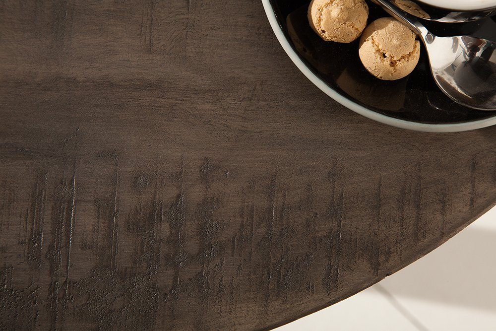 riess-ambiente · Tischplatte IRON · · rund 80cm CRAFT Massivholz Industrial Esstisch 4cm Küchentisch · grau,