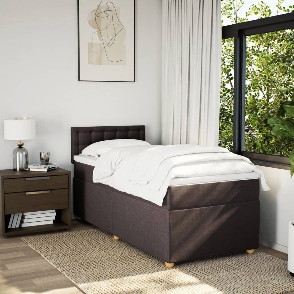 vidaXL Bett Boxspringbett mit Matratze Dunkelbraun günstig online kaufen