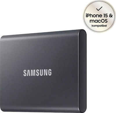 Samsung Portable SSD T7 externe SSD (500 GB) 1050 MB/S Lesegeschwindigkeit, 1000 MB/S Schreibgeschwindigkeit