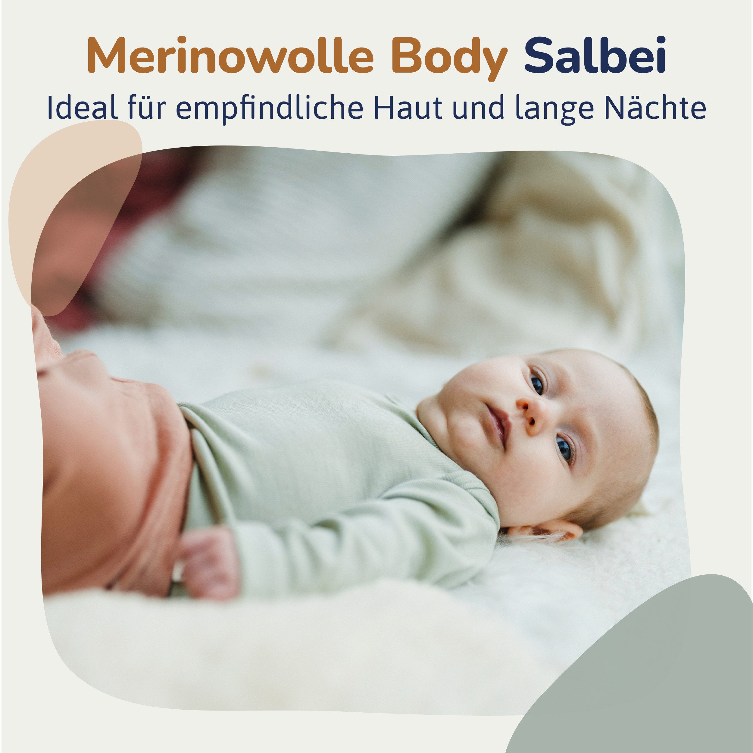 Hinzling Langarmbody Baby aus 100 % Merinowolle – Weicher atmungsaktiver Babybody
