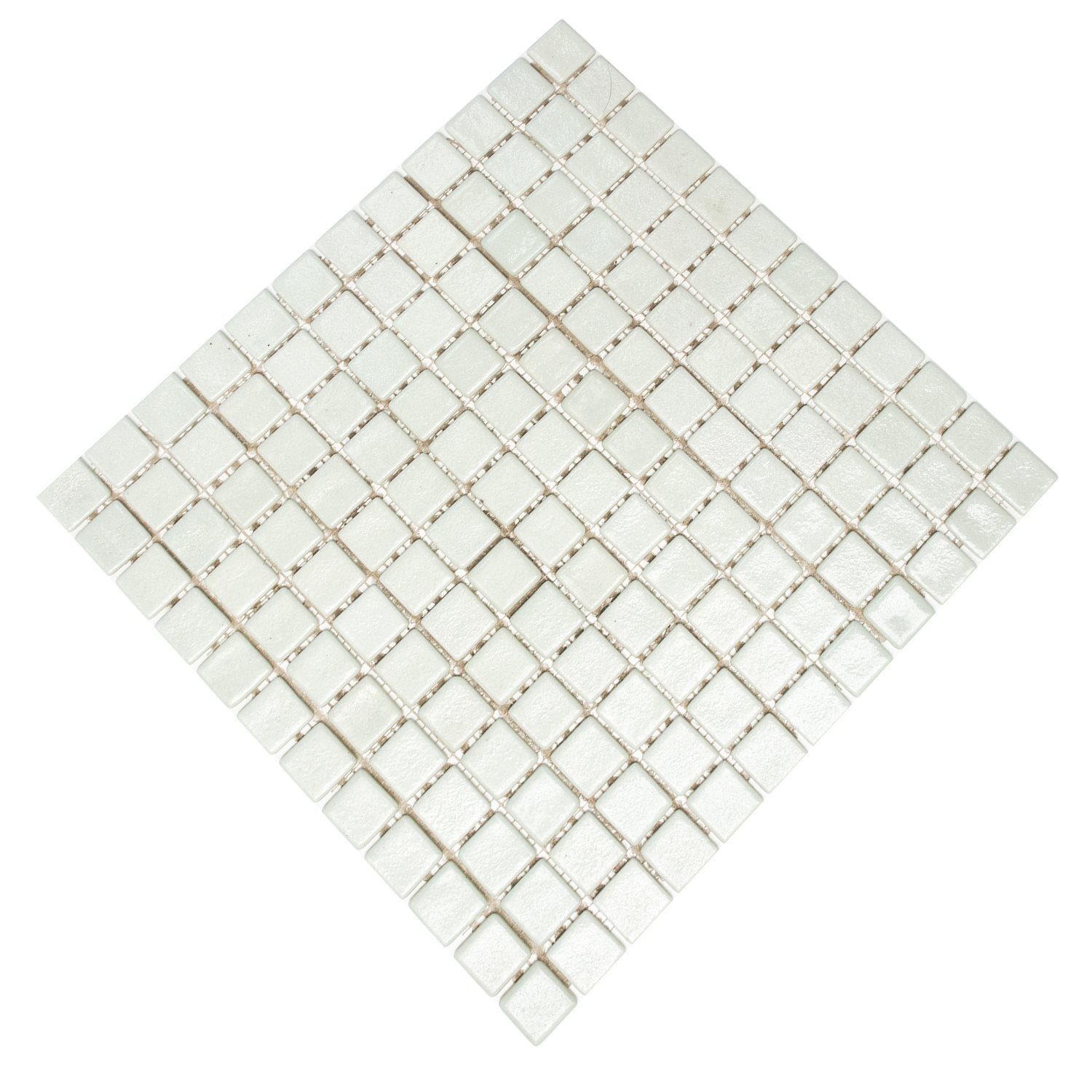 Mosafil Mosaikfliesen Glasmosaik Fliesen Weiss Uni Rutschhemmend, Glas 31.700x31.700, weiß, Verlegefertig auf ein Netz geklebt - Frostsicher - Wasserfest -