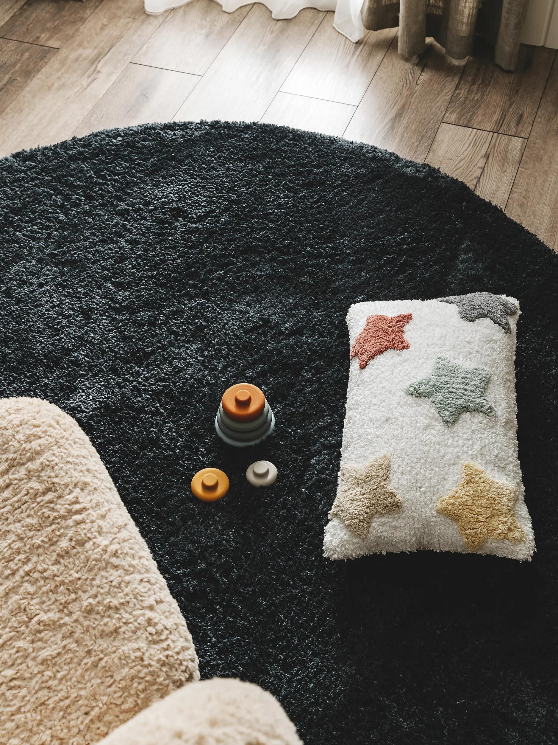 benuta Hochflor-Teppich Cloudy, rund, Höhe: 31 mm, Kunstfaser, Berber, Ethno-Style, Wohnzimmer