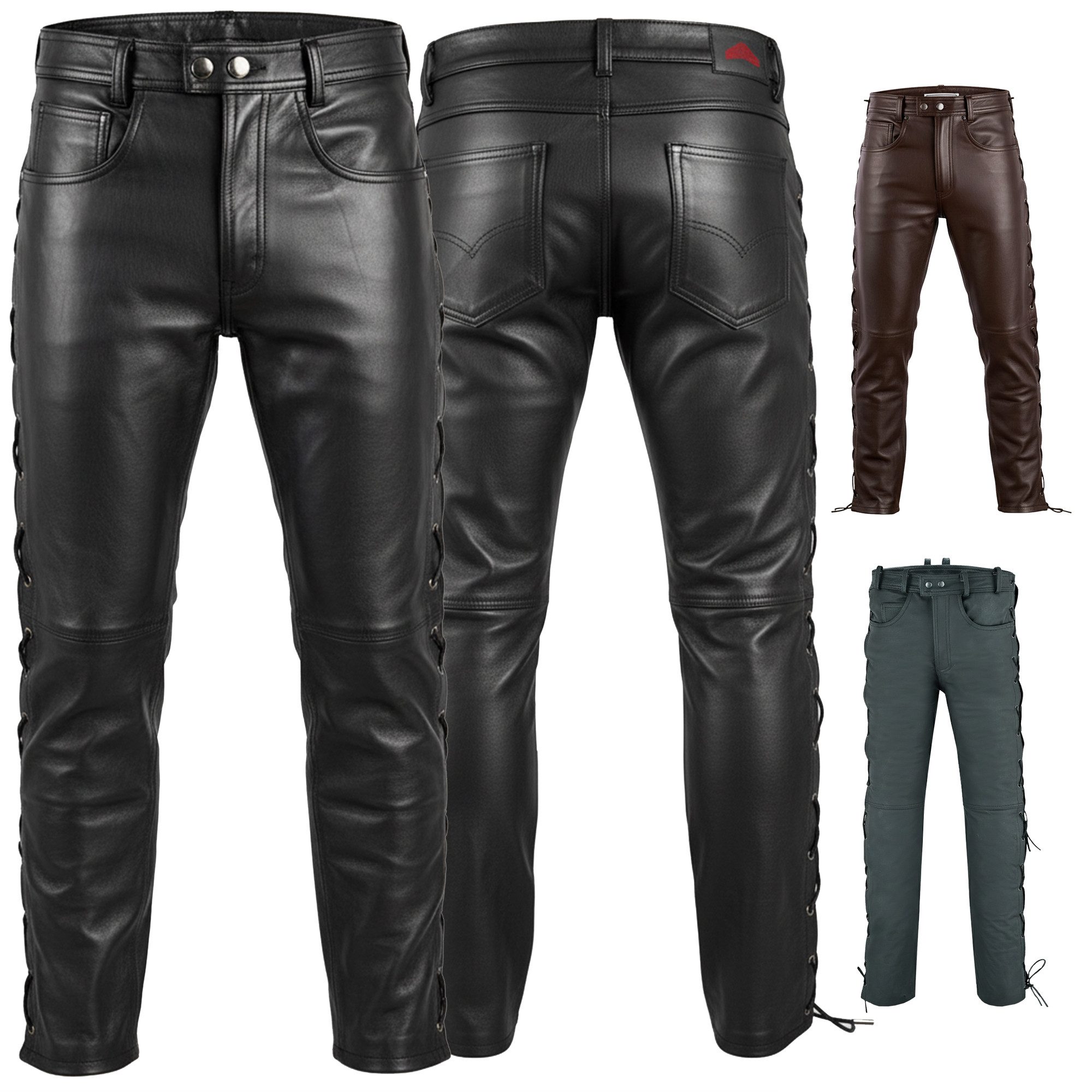 RadMasters Motorradhose GW860 Stylish Biker Lederjeans aus Büffelleder