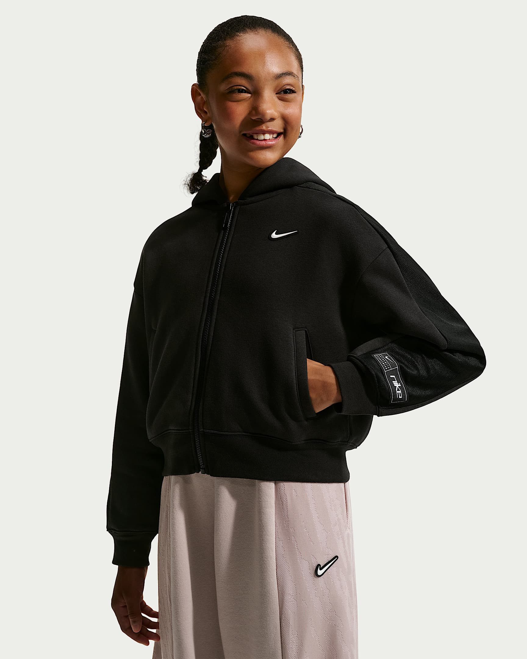 Nike Sportswear Sweatshirt Nike Sportswear Big Kids' (Girls) Fleece Long-Sleeve Top für Kinder und Jugendliche, sportlicher Stil, mit weichem Fleece