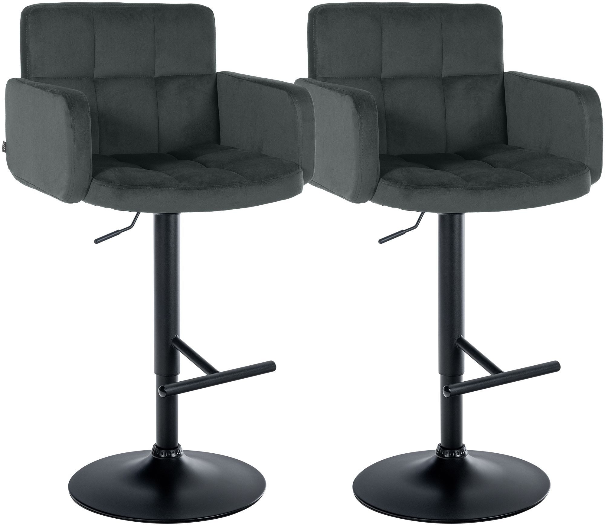 CLP Barhocker Los Angeles (Set, 2er), Samtbezug, höhenverstellbar, drehbar